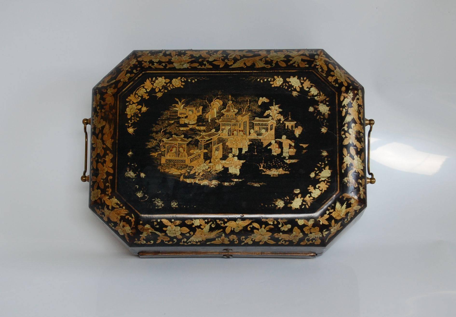Hand-Crafted 19th Century Lacquered Japanese Sewing Box