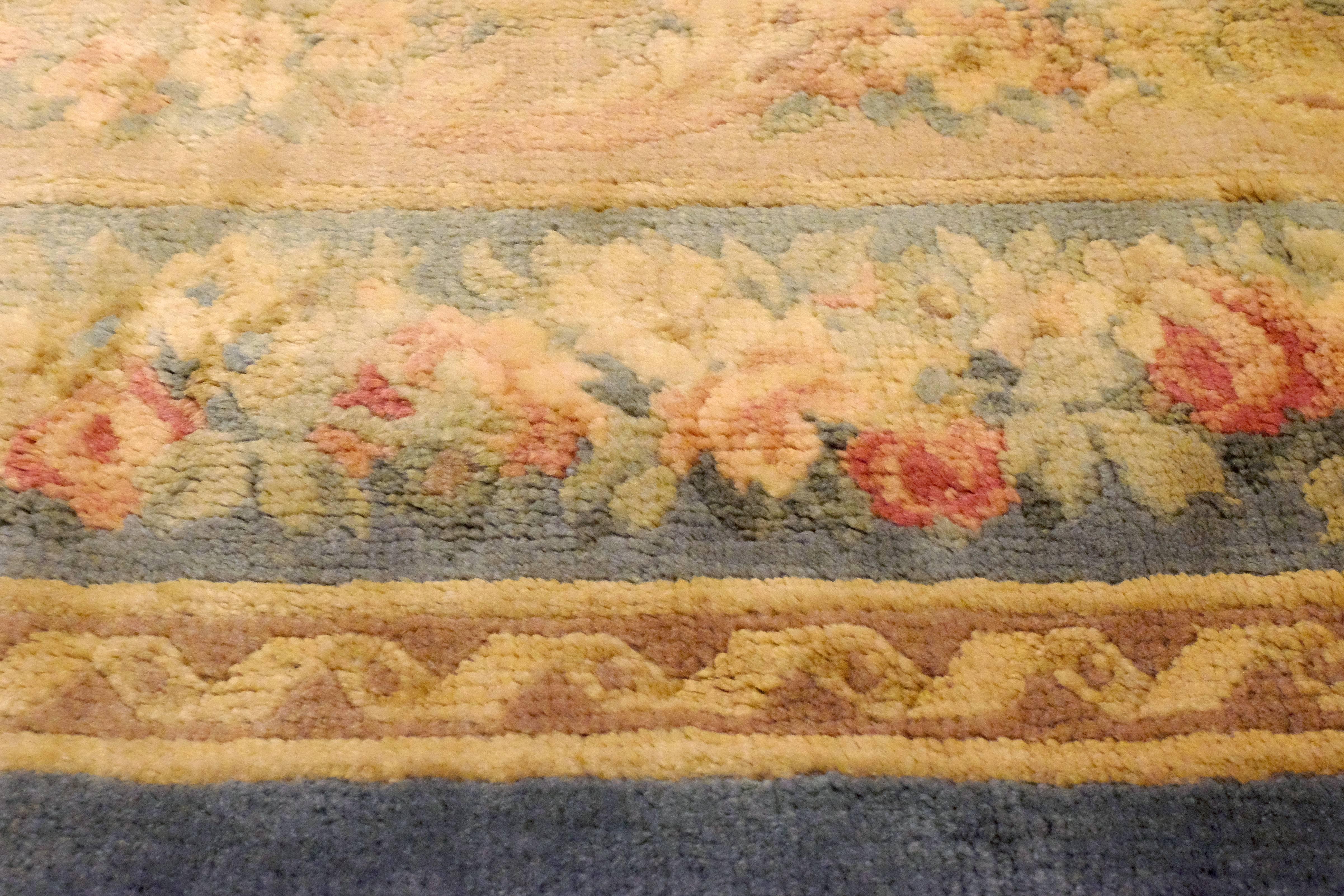Hand-Knotted Large 19th Century Wool Savonnerie Area Rug by Wilhelm Ginzkey, Austria For Sale