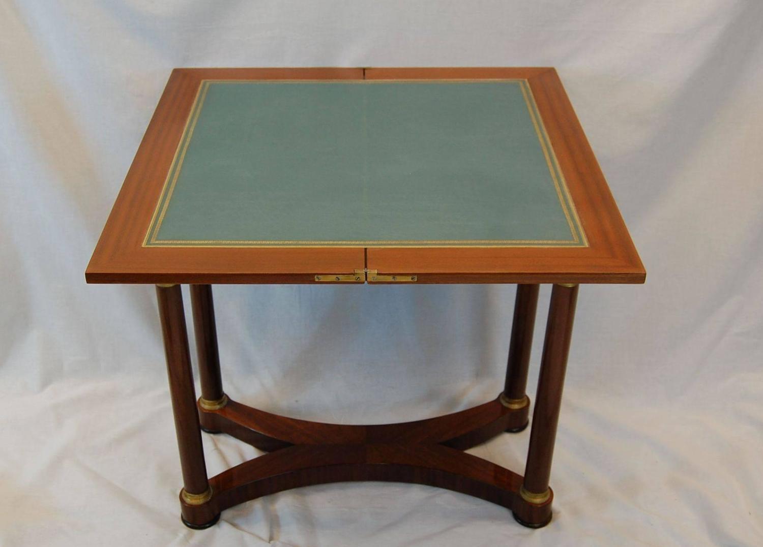 Mahogany FlipTop Card Table with Leather Insert, circa 1880 at 1stdibs