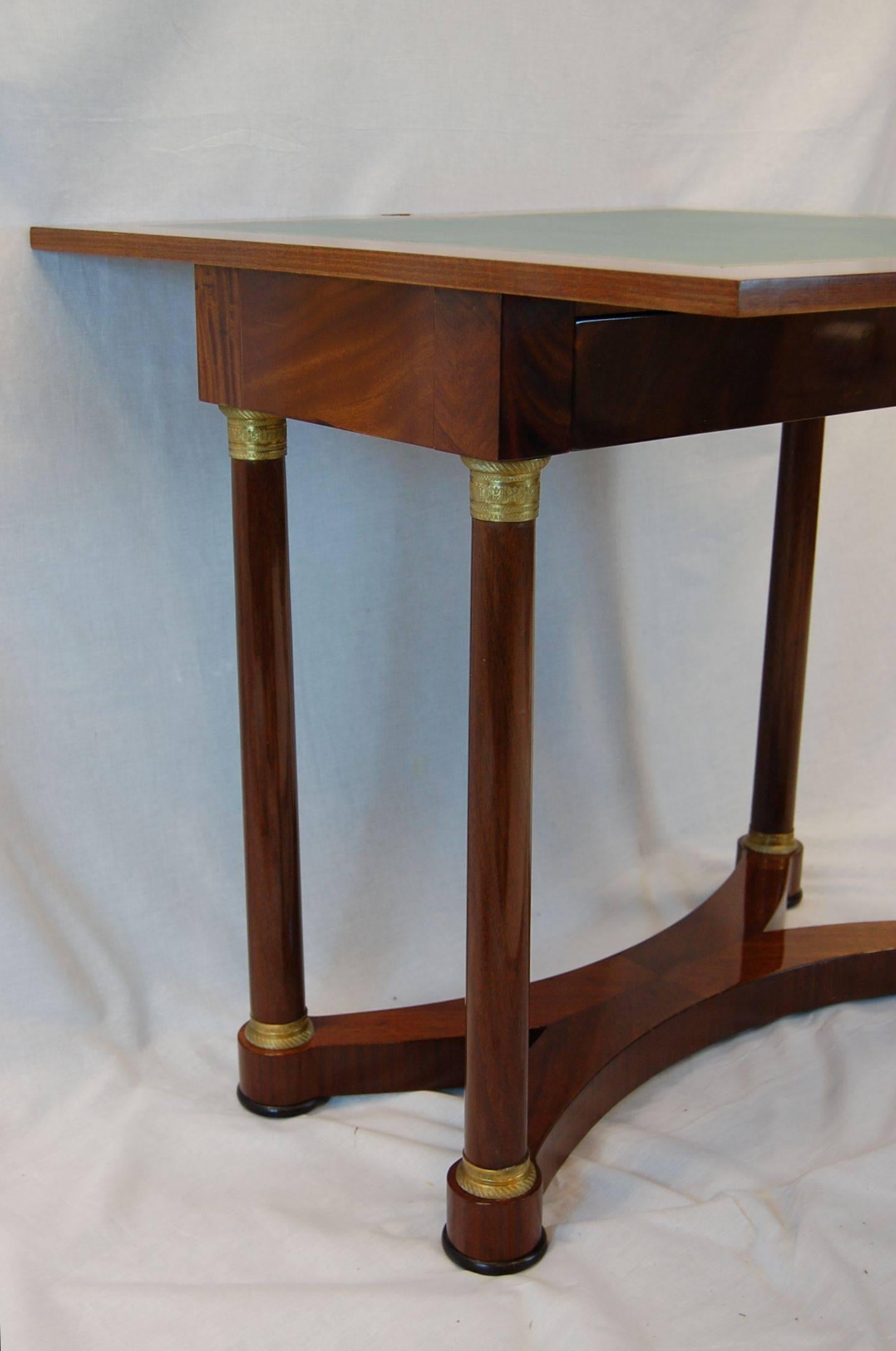 Empire Mahogany Flip-Top Card Table with Leather Insert, circa 1880