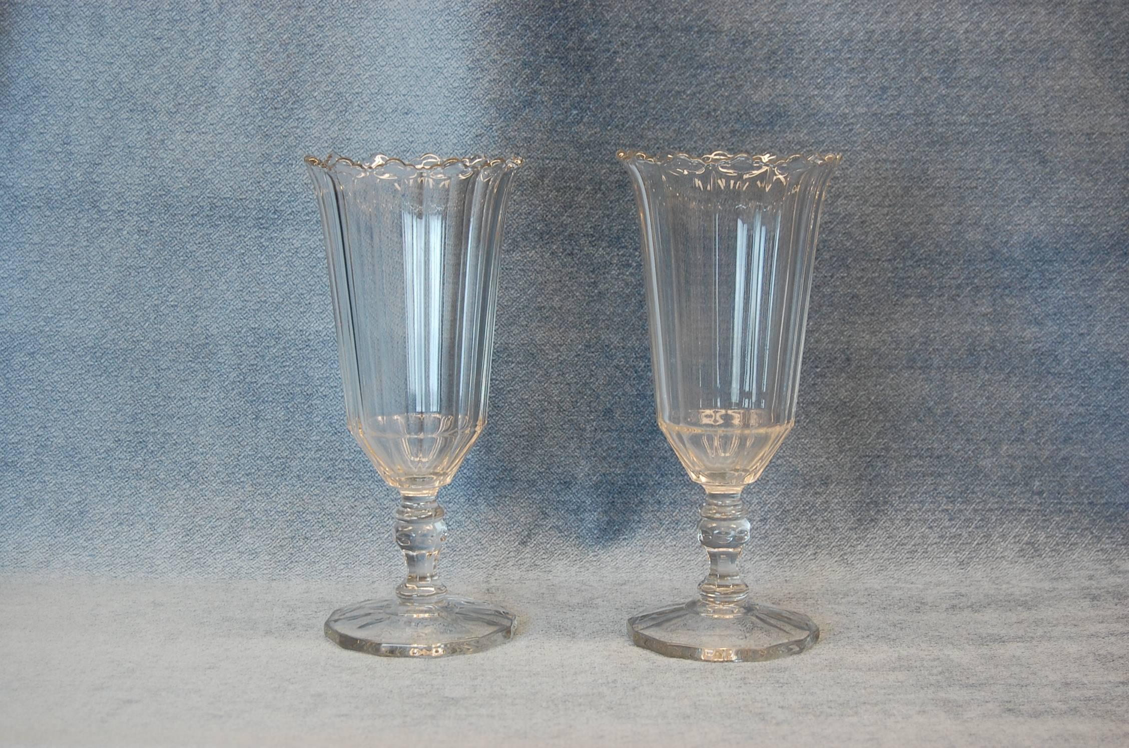 Pair of American Clear Glass Celery Vases, circa 1880 1