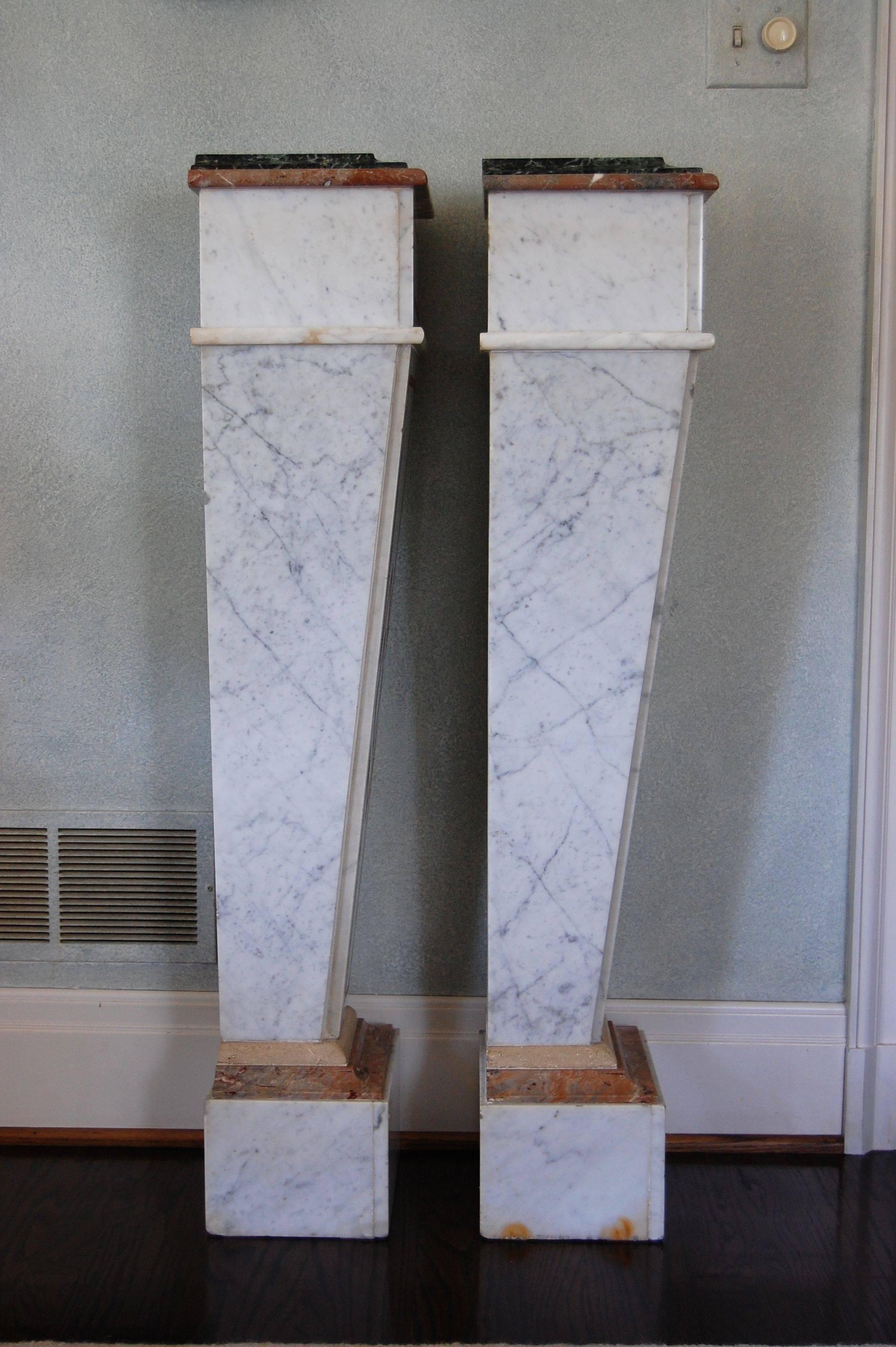 Pair of Italian Neoclassical Marble Pedestals, Late 19th Century For Sale 6