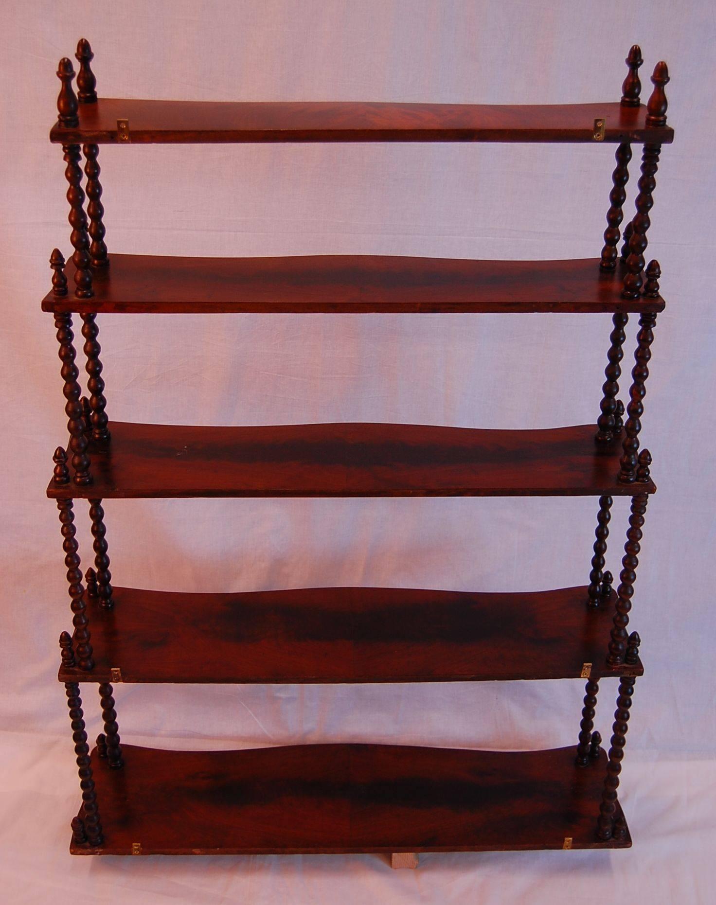 Mahogany Five-Tier Wall Mount Étagère, circa 1865 In Excellent Condition In Pittsburgh, PA