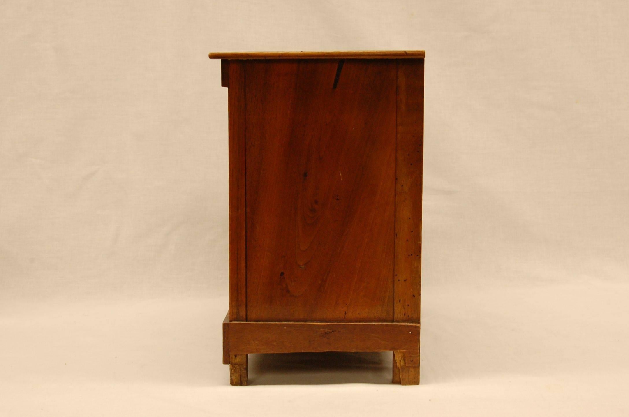 19th Century Walnut Directiore Miniature Chest of Drawers In Good Condition In Pittsburgh, PA