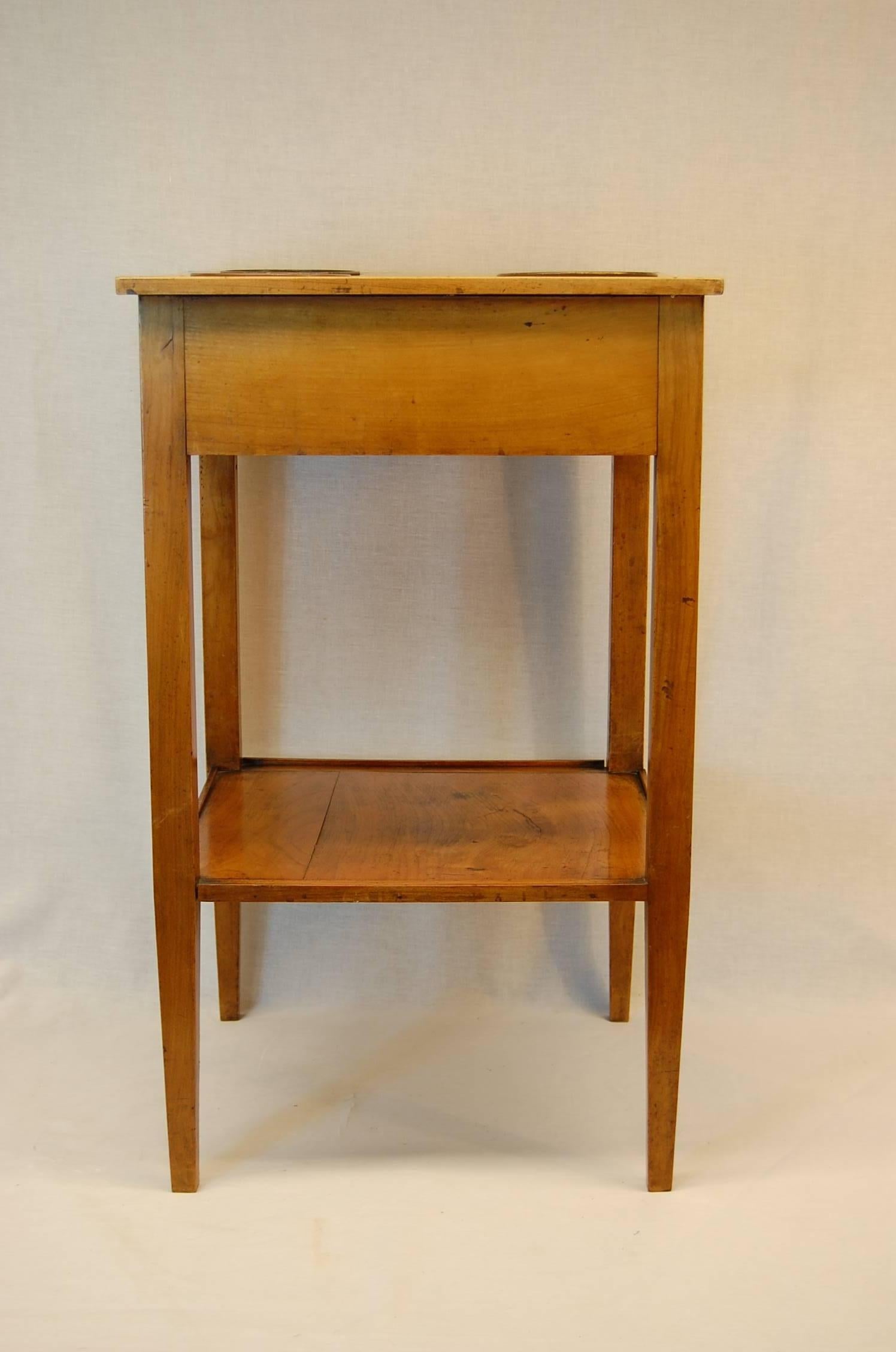 19th Century French Rafraichissoir Wine Table in Fruitwood w/ three wine buckets, circa 1820 For Sale