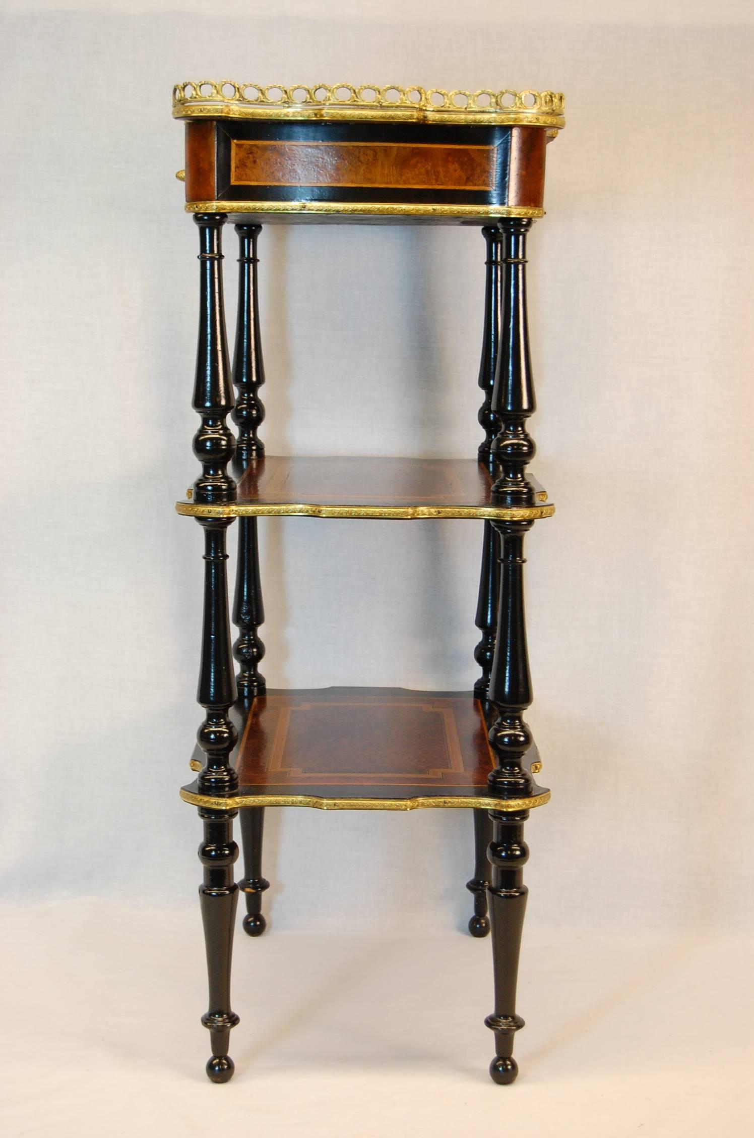 Late 19th Century French Neoclassical Revival Three-Tier Side Table, circa 1870 For Sale