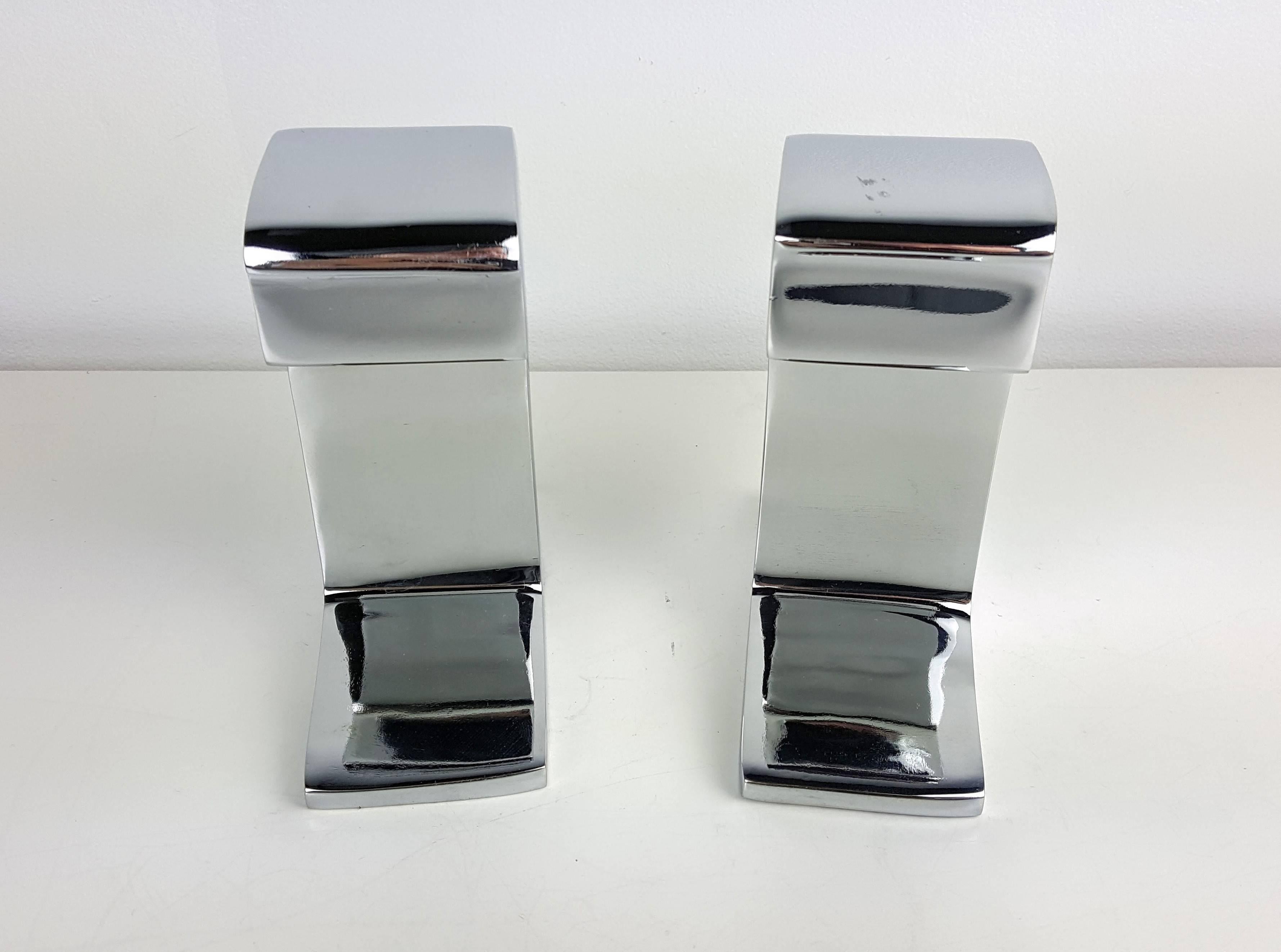 American Chrome-Plated Steel Railroad Tie Bookends