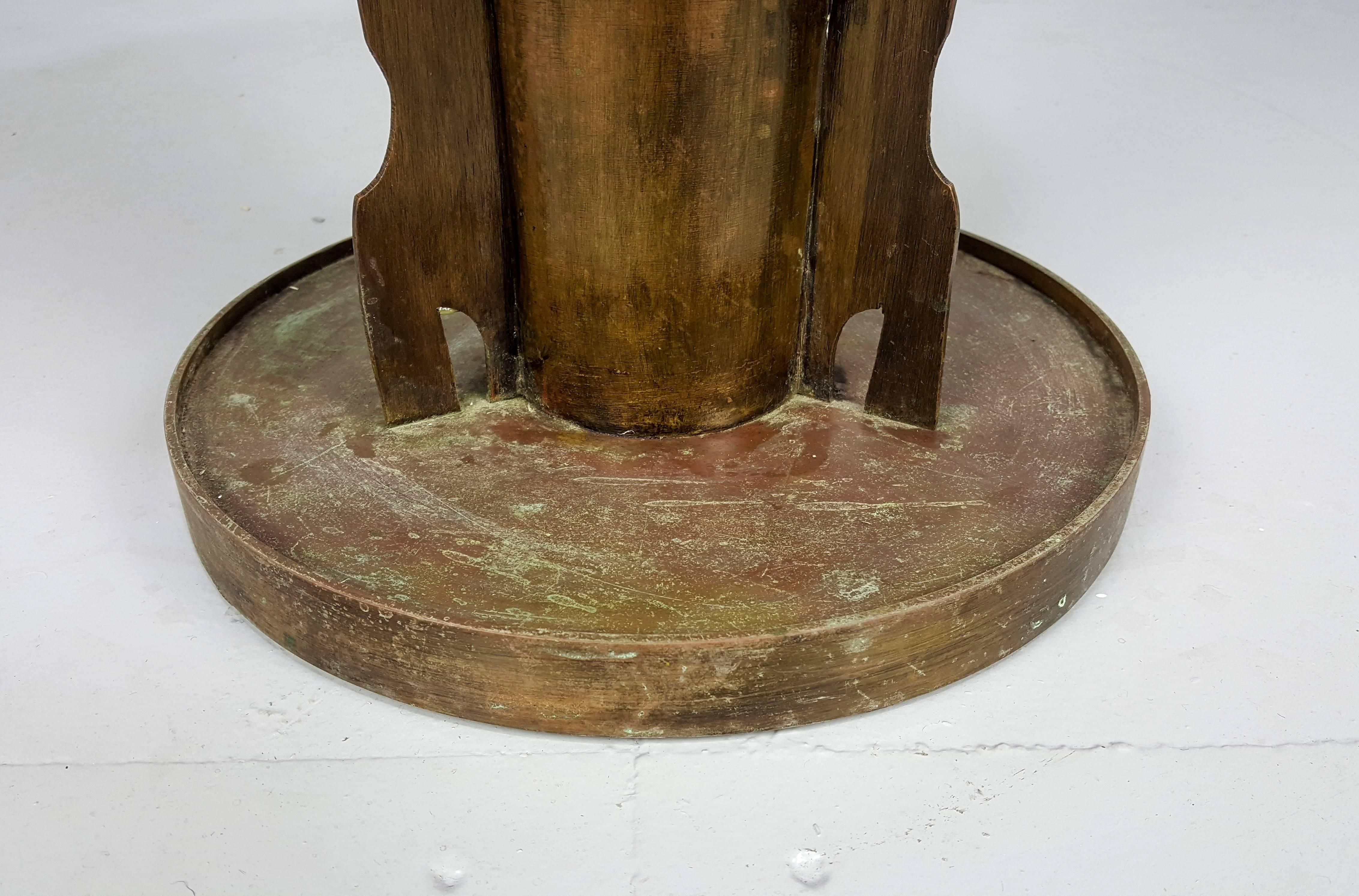 Philip and Kelvin LaVerne Bronze Etruscan Side Table in Bronze and Pewter, 1970 In Good Condition In New York, NY