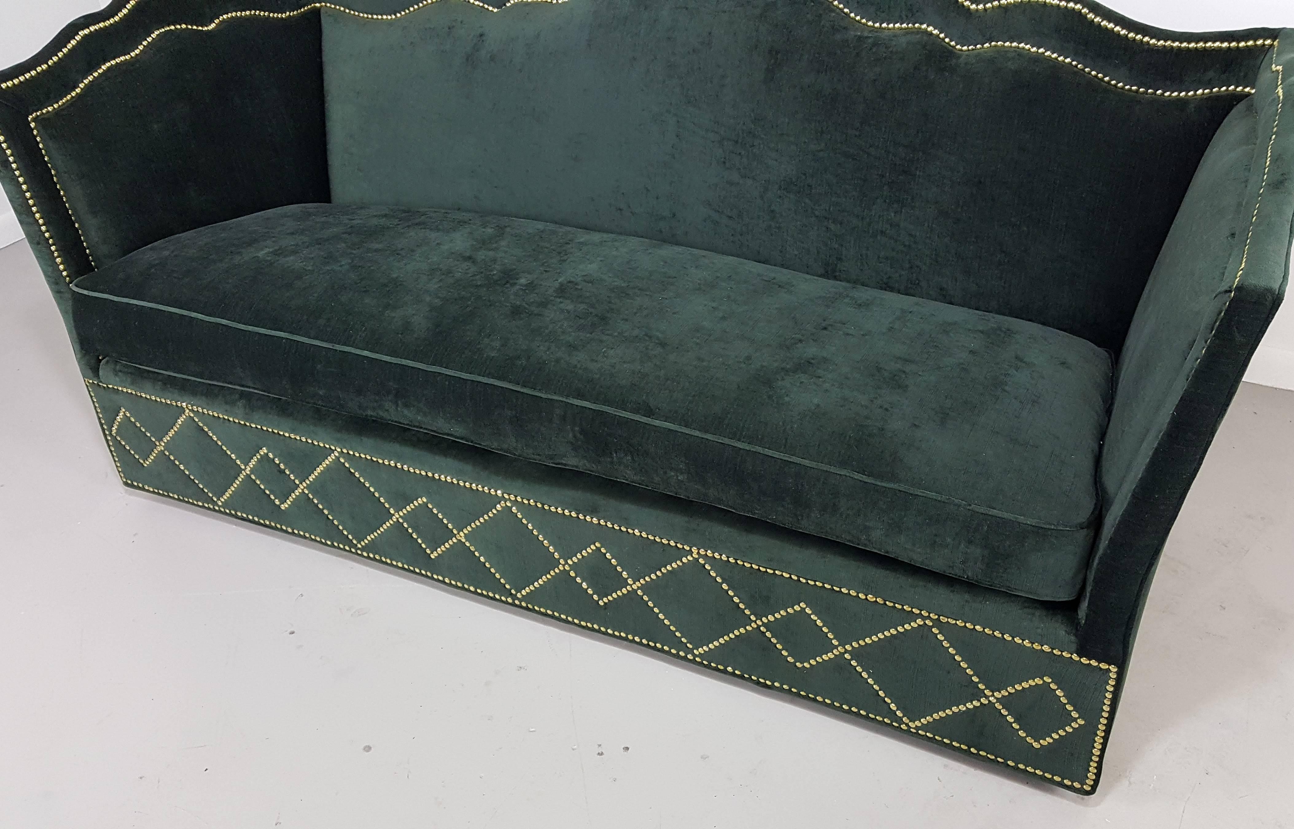 Hollywood Regency Incredibly Luxurious Sofa with Nailhead Detail by Baker Furniture, 1960s