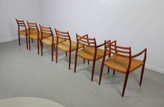 Six Niels O. Møller Model 62/78 Dining Chairs by J.L Møller, Denmark, 1950s