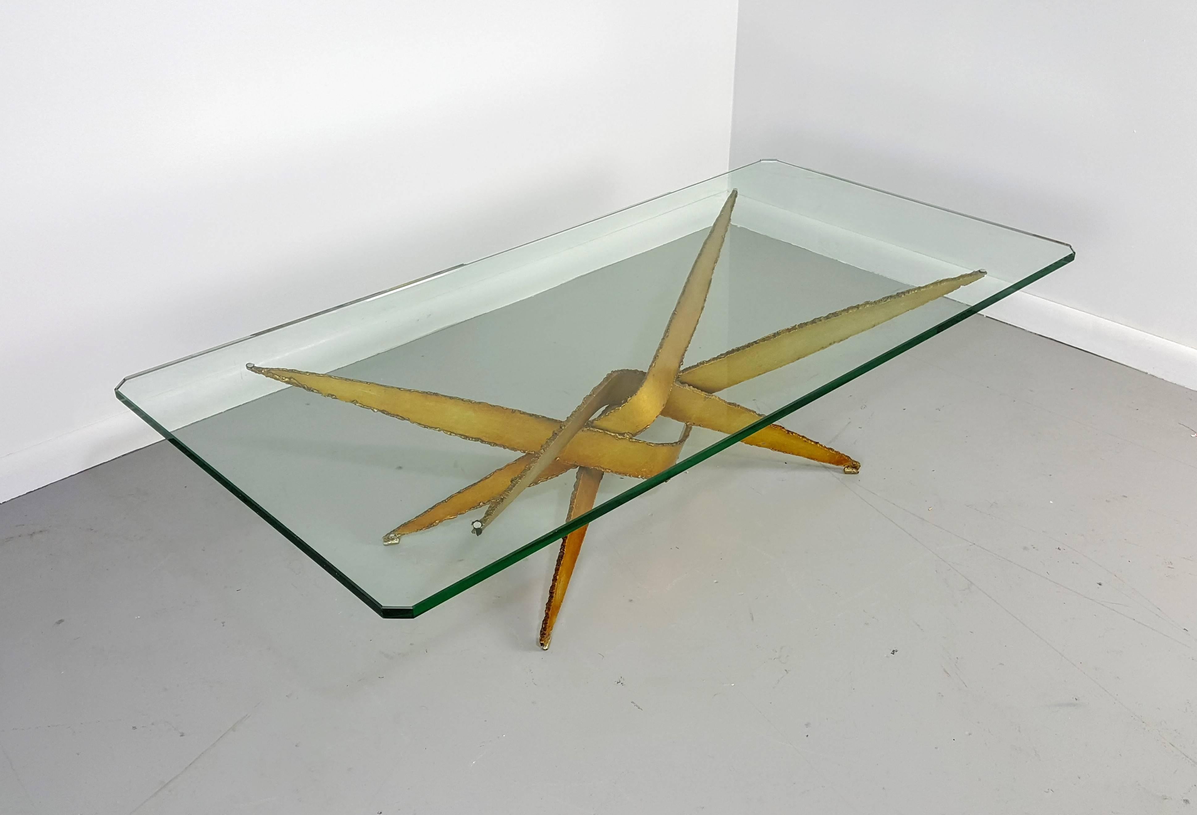 Torch cut and welded steel Brutalist coffee table, Mexico, 1970s.

We offer free regular deliveries to NYC and Philadelphia area. Delivery to DC, MD, CT and MA are available if schedule permits, please message for a location-based delivery quote.