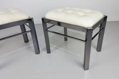 Pair of Stools or Benches in Polished Black Nickel, 1970s