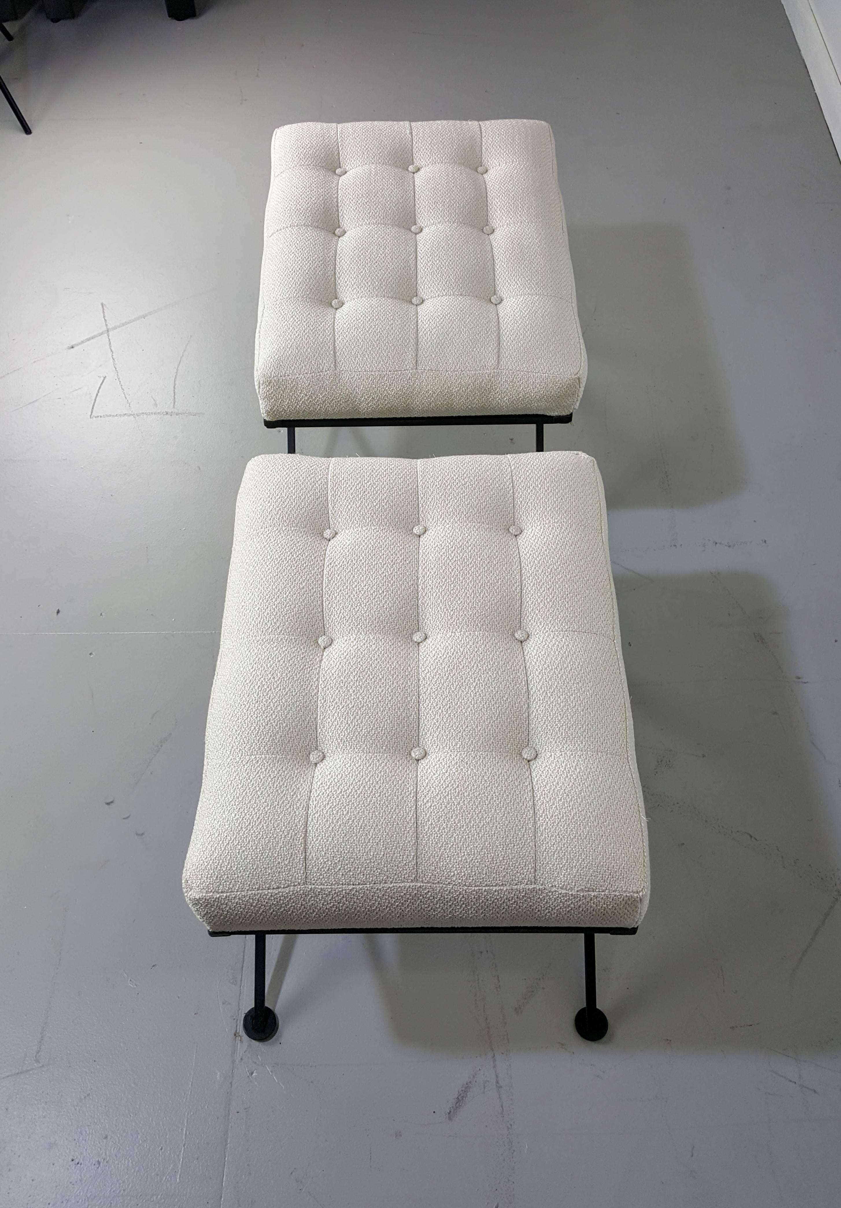 French Modern Wrought Iron Stools or Benches, 1950s In Excellent Condition In New York, NY