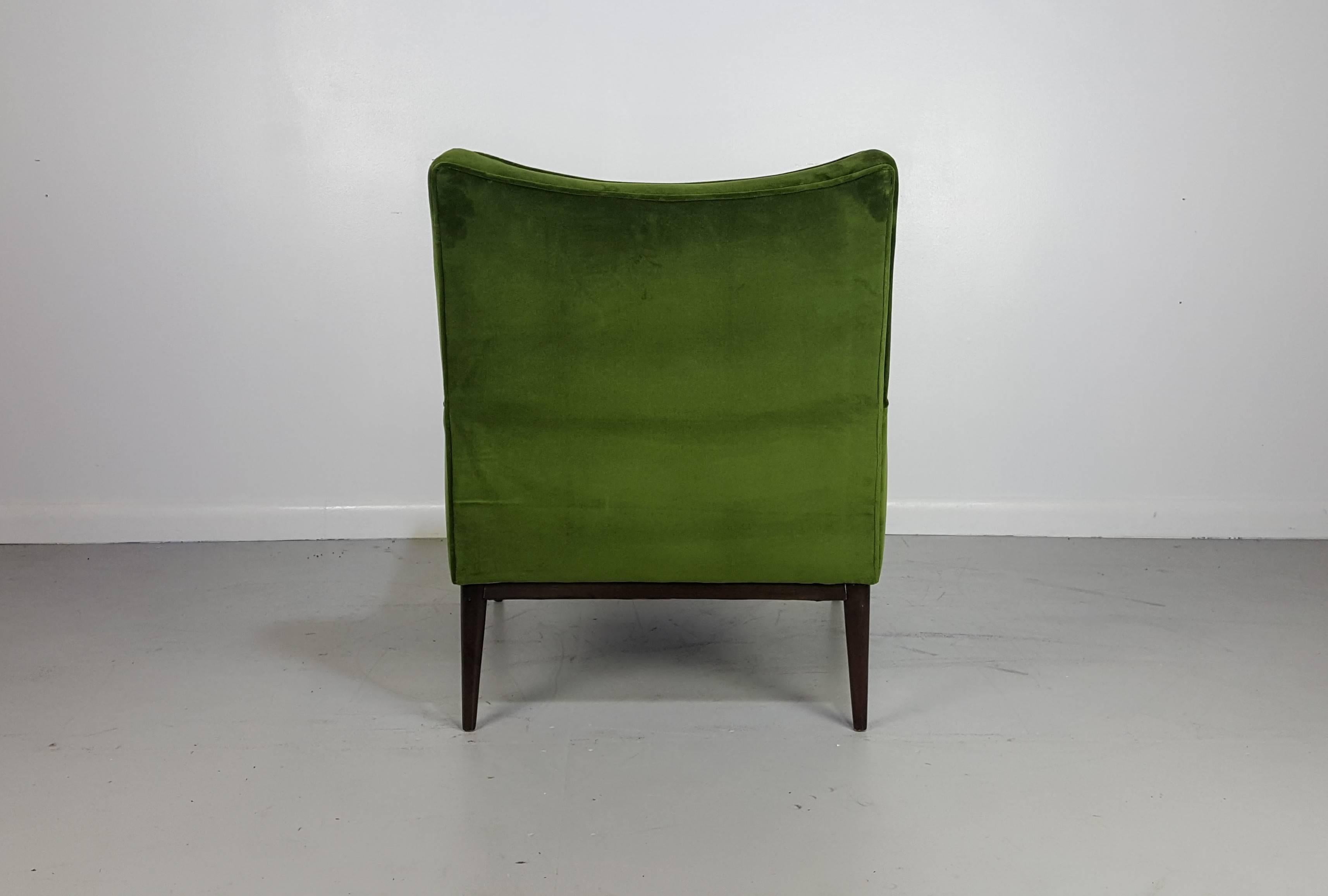 Mid-Century Modern Lounge Chair by Paul McCobb in Lush Green Velvet, 1950s