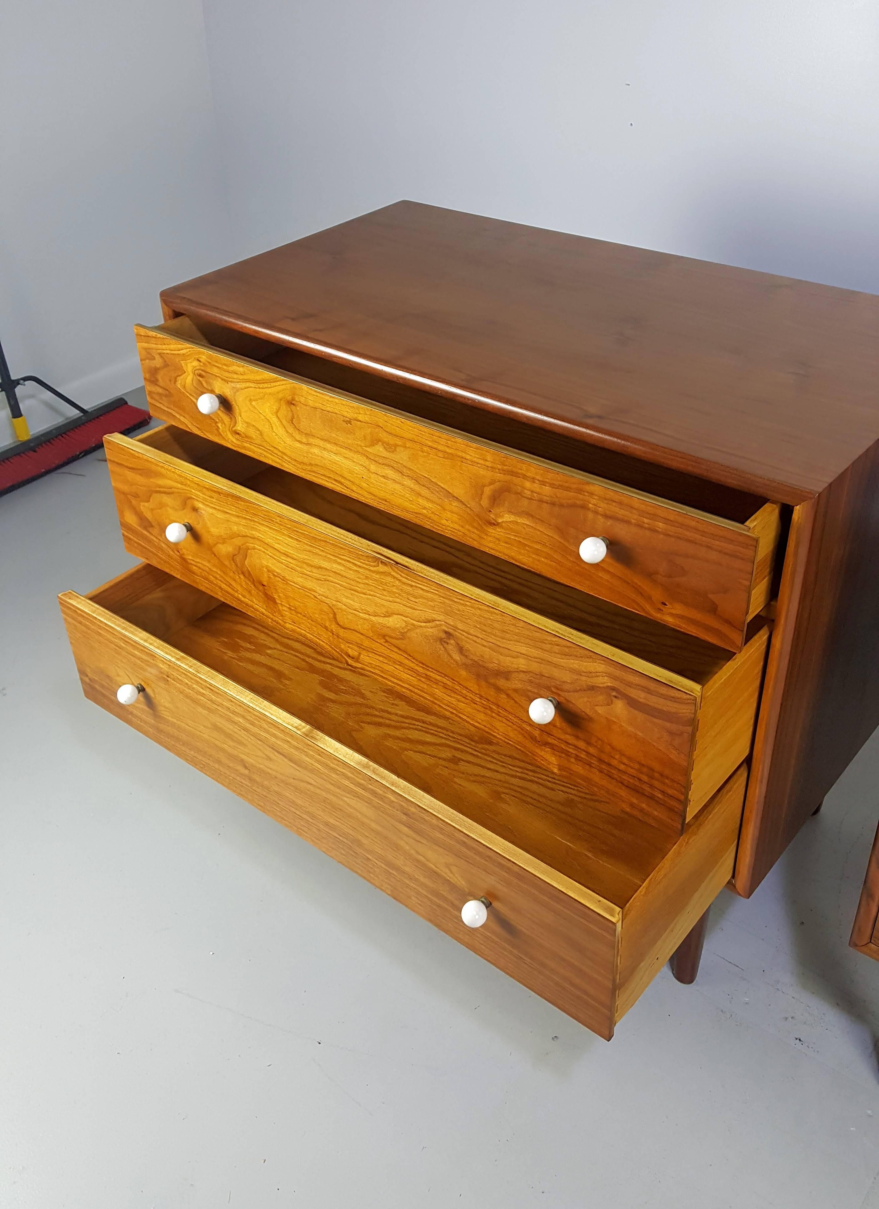 Pair of Walnut Chests by Kipp Stewart In Excellent Condition In New York, NY