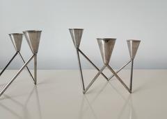 Sculptural Candelabra in Silver Plate by Georg Jensen, Denmark, 1980s