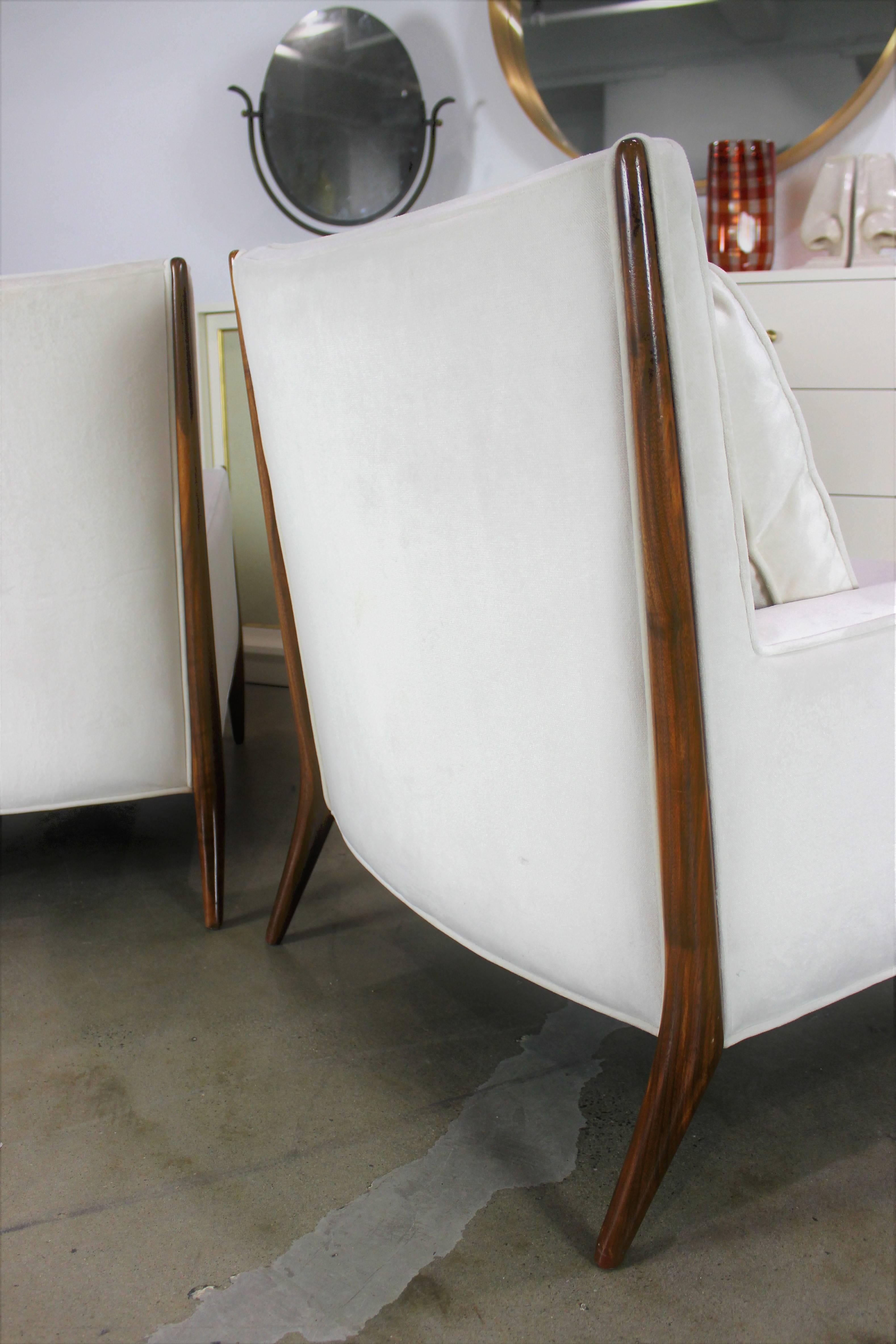Mid-20th Century Pair of Sculptural Lounge Chairs After Paul McCobb