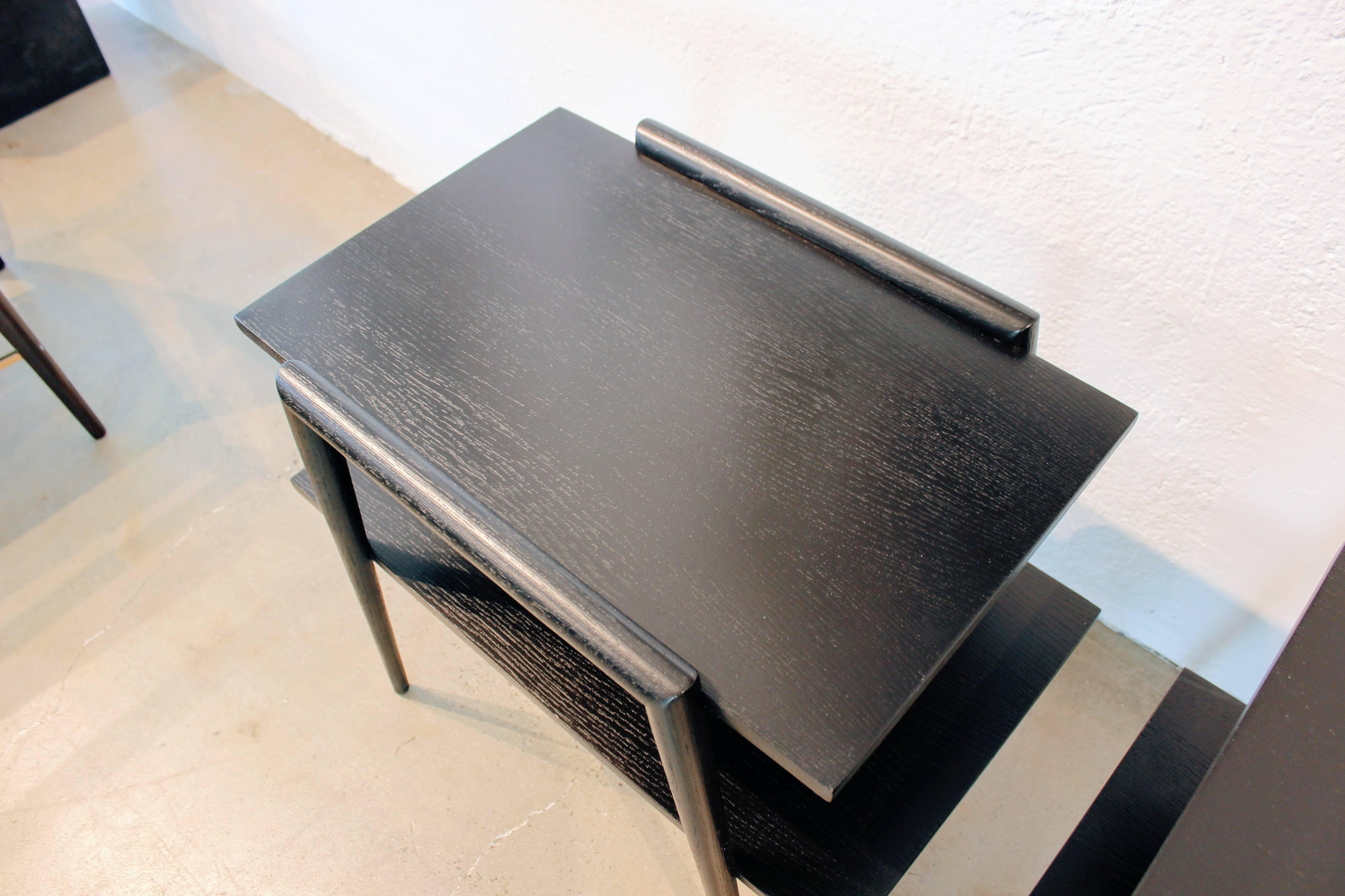 Sculptural End Tables in Ebonized Mahogany In Excellent Condition In New York, NY