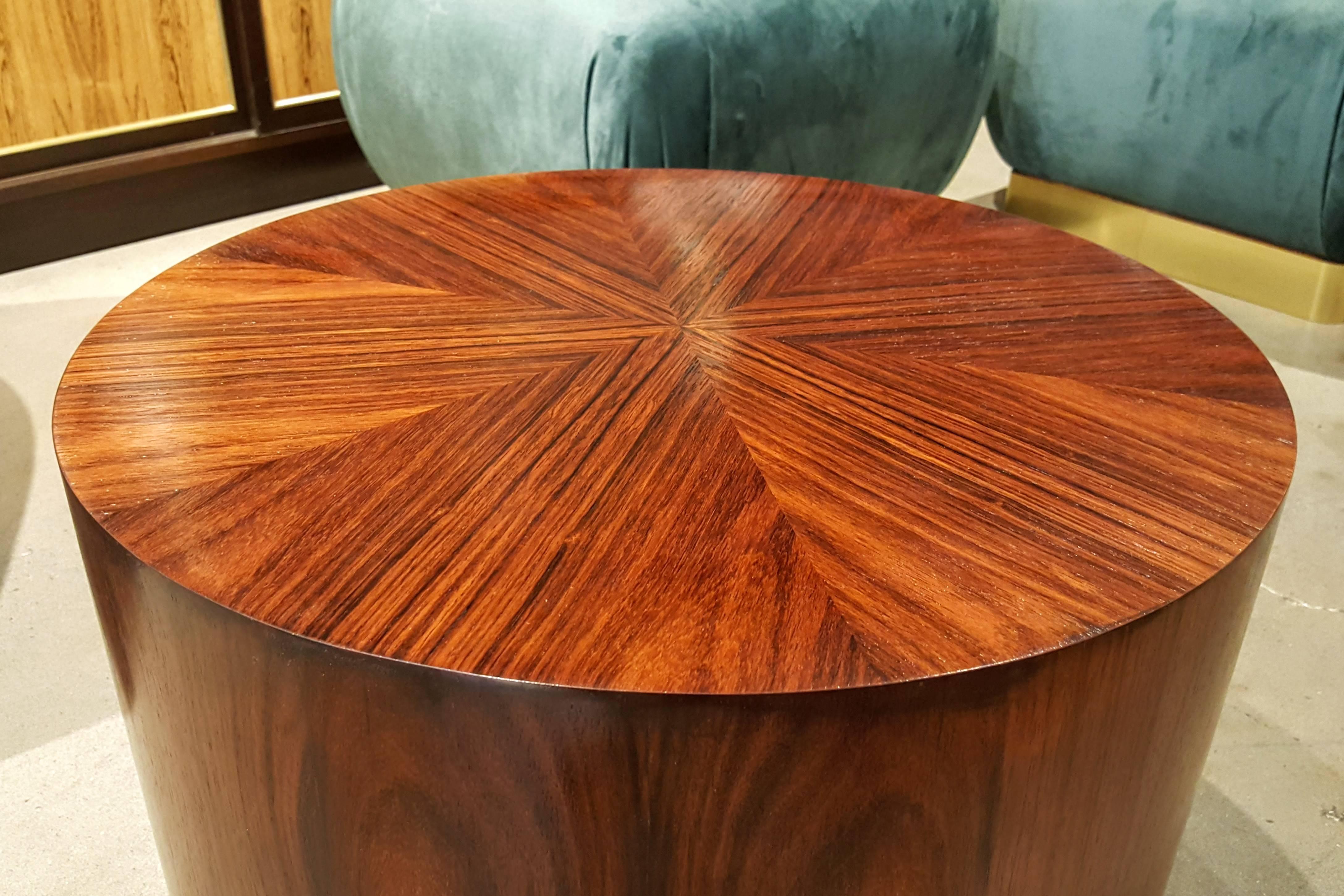 Mid-Century Modern Dramatic Rosewood Drum Side Table by Harvey Probber, 1960s, Fully Restored