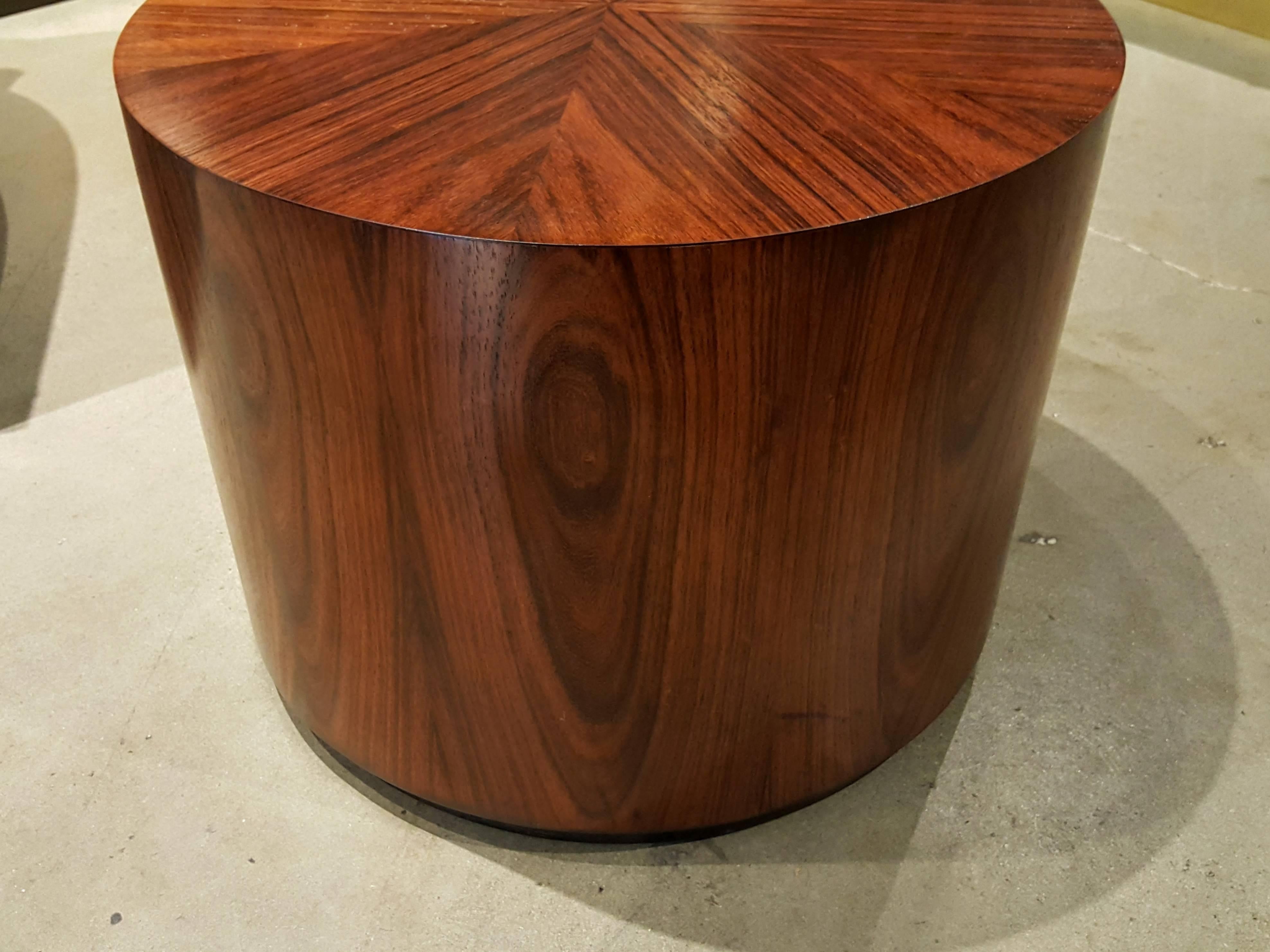 Dramatic Rosewood Drum Side Table by Harvey Probber, 1960s, Fully Restored In Excellent Condition In New York, NY