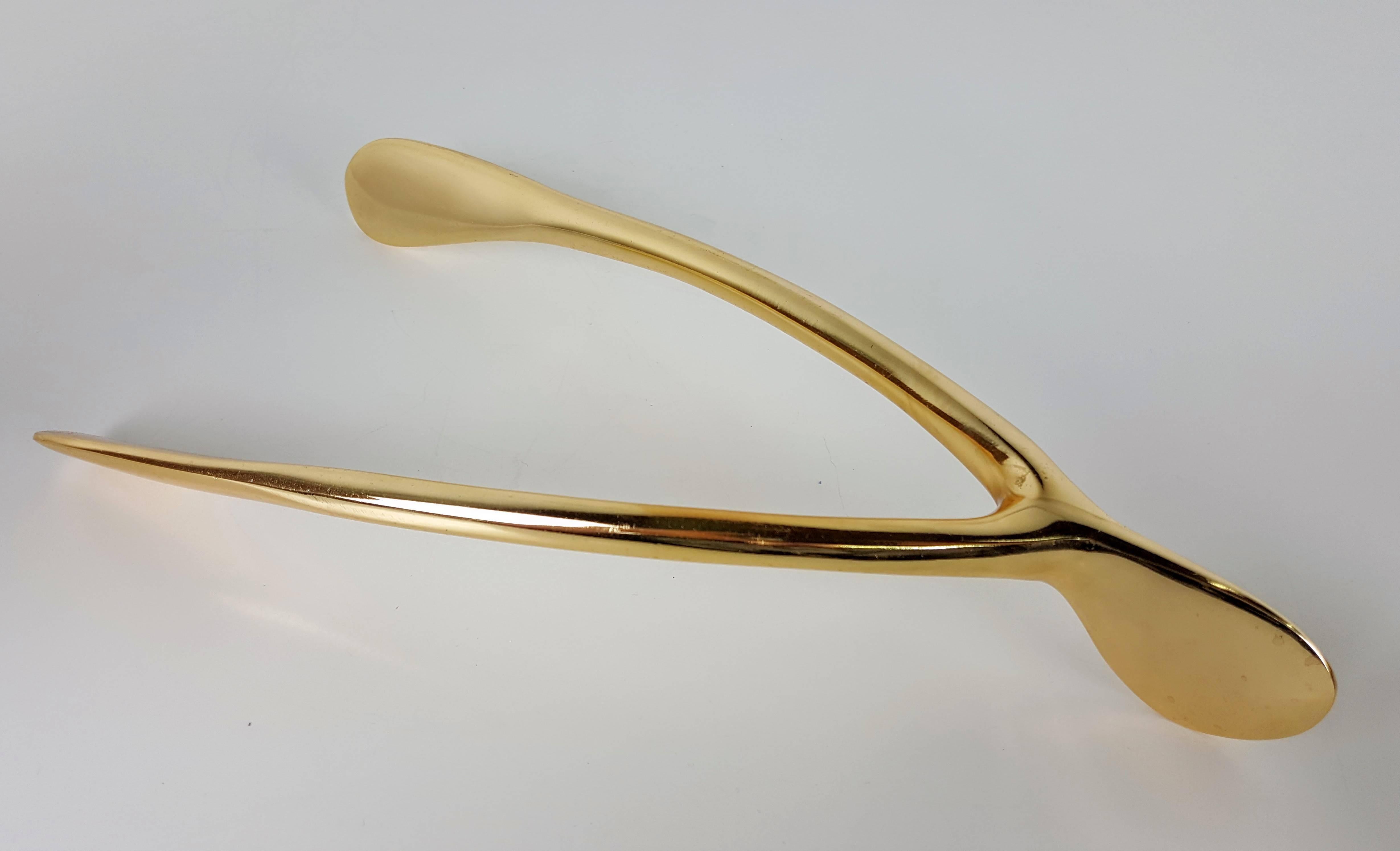 American Massive Anatomical Polished Brass Wishbone Objet or Paperweight