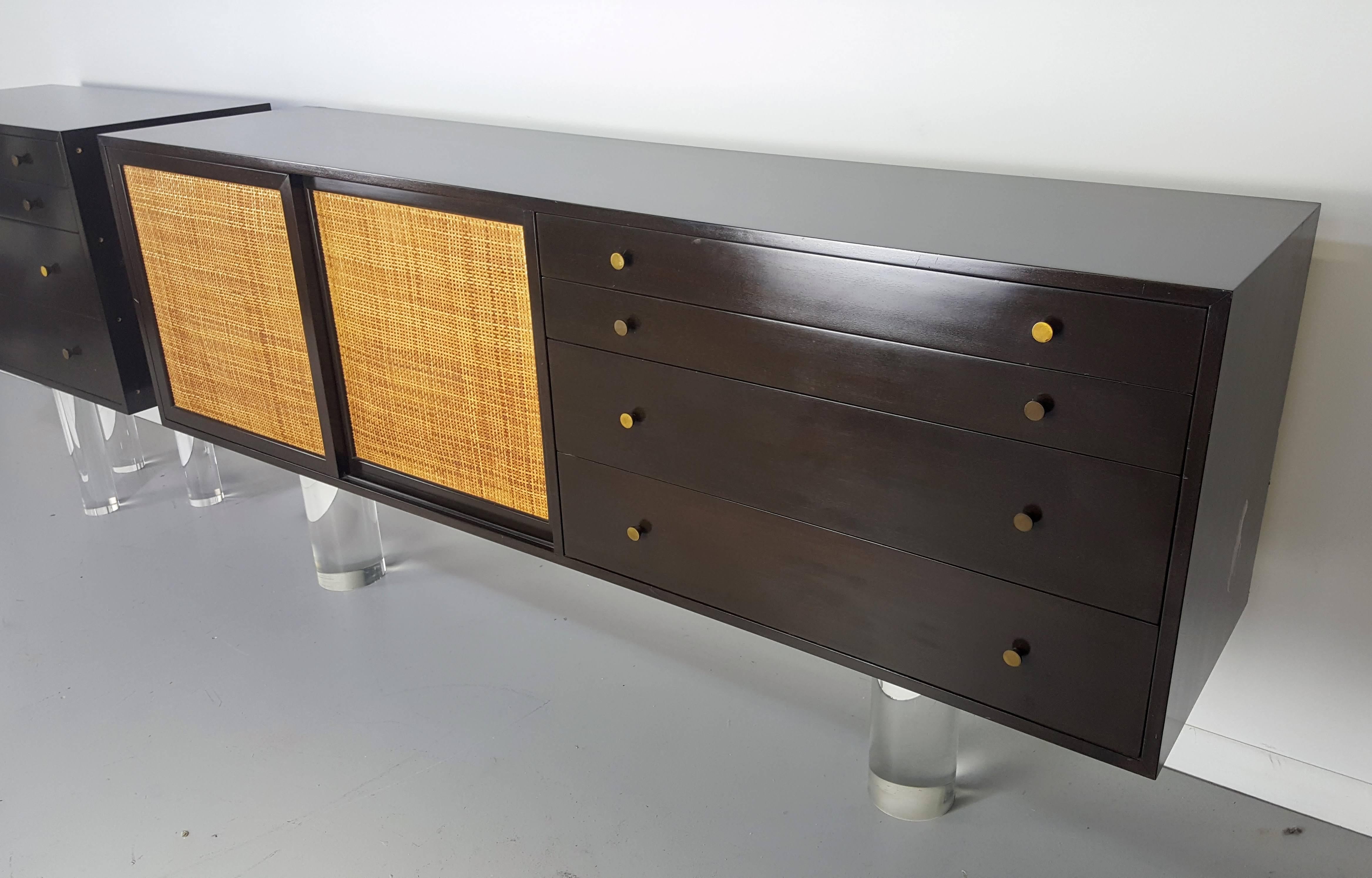 Mid-Century Modern Large Two-Piece Floating Mahogany Buffet by Harvey Probber Studio, 1965