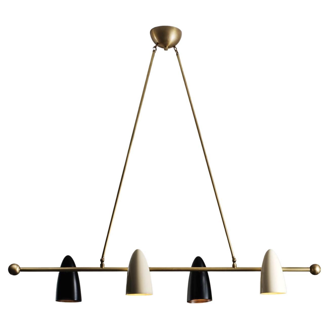 CALYX Chandelier in Black & Cream Enamel and Brass by Blueprint Lighting 2021 For Sale