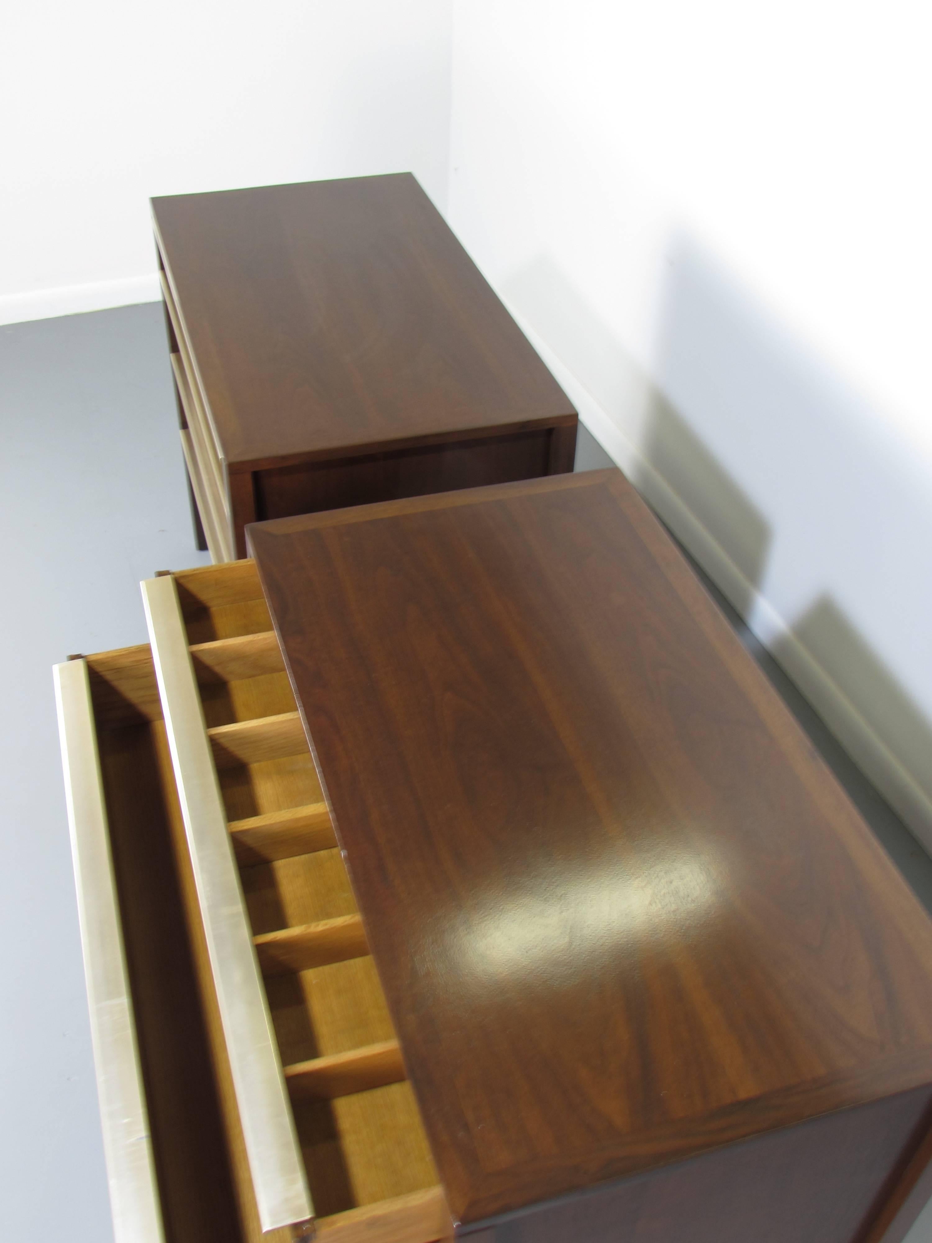 Pair of Walnut and Aluminum Dressers by William Pahlmann, 1952 1