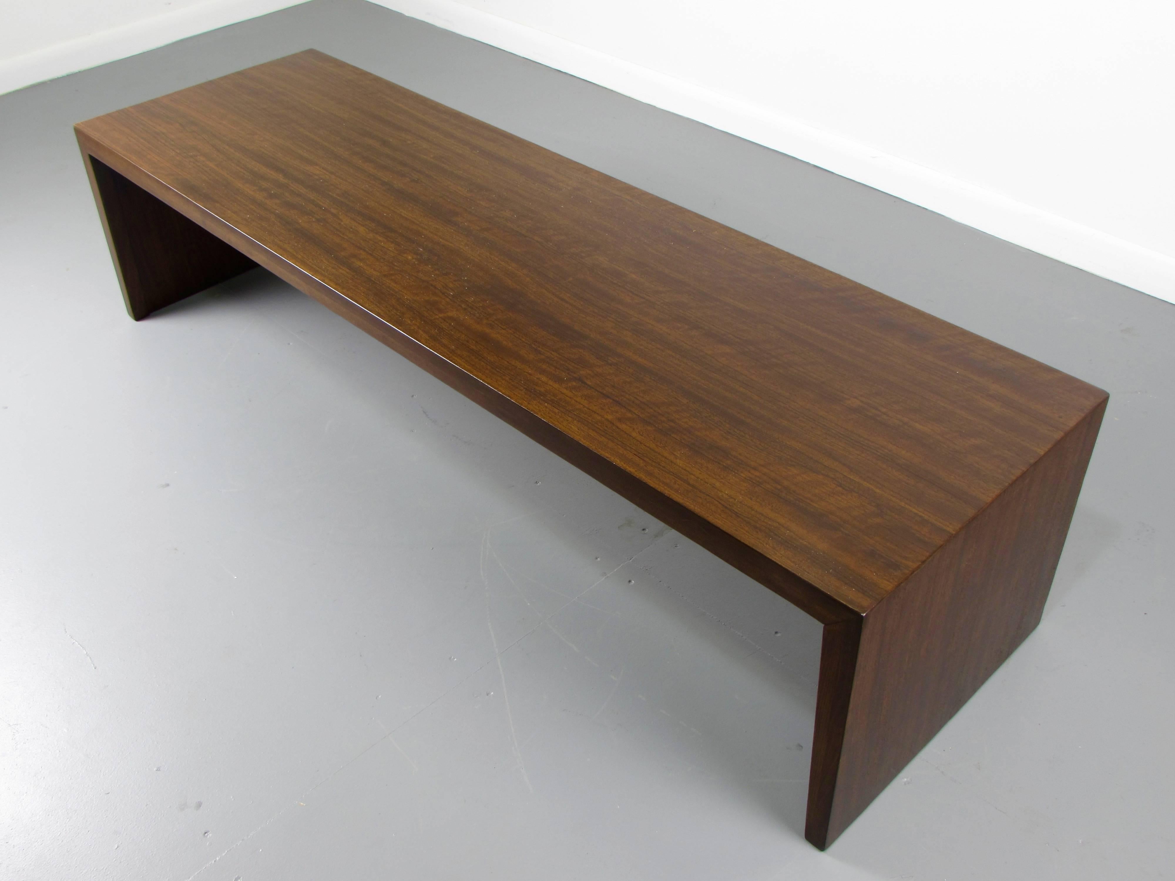 Mid-Century Modern Handsome Mahogany Bench or Coffee Table by Milo Baughman for Drexel, 1950s