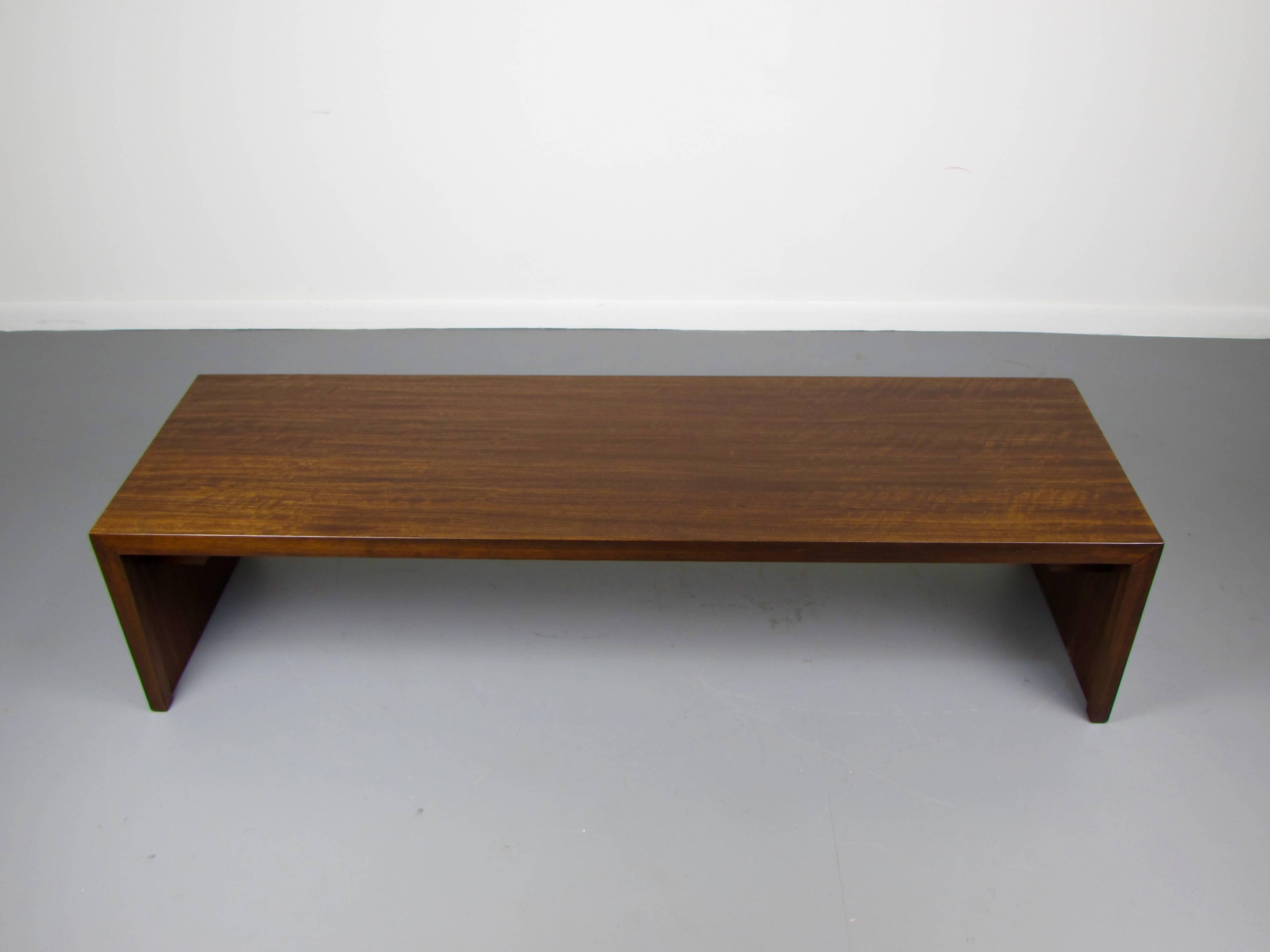 Veneer Handsome Mahogany Bench or Coffee Table by Milo Baughman for Drexel, 1950s
