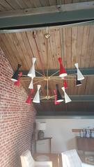 'Monolith' Brass and Aluminum Chandelier with Adjustable Sconces, Italy