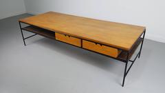 Beautiful Iron and Maple Coffee Table by Paul McCobb, 1950s
