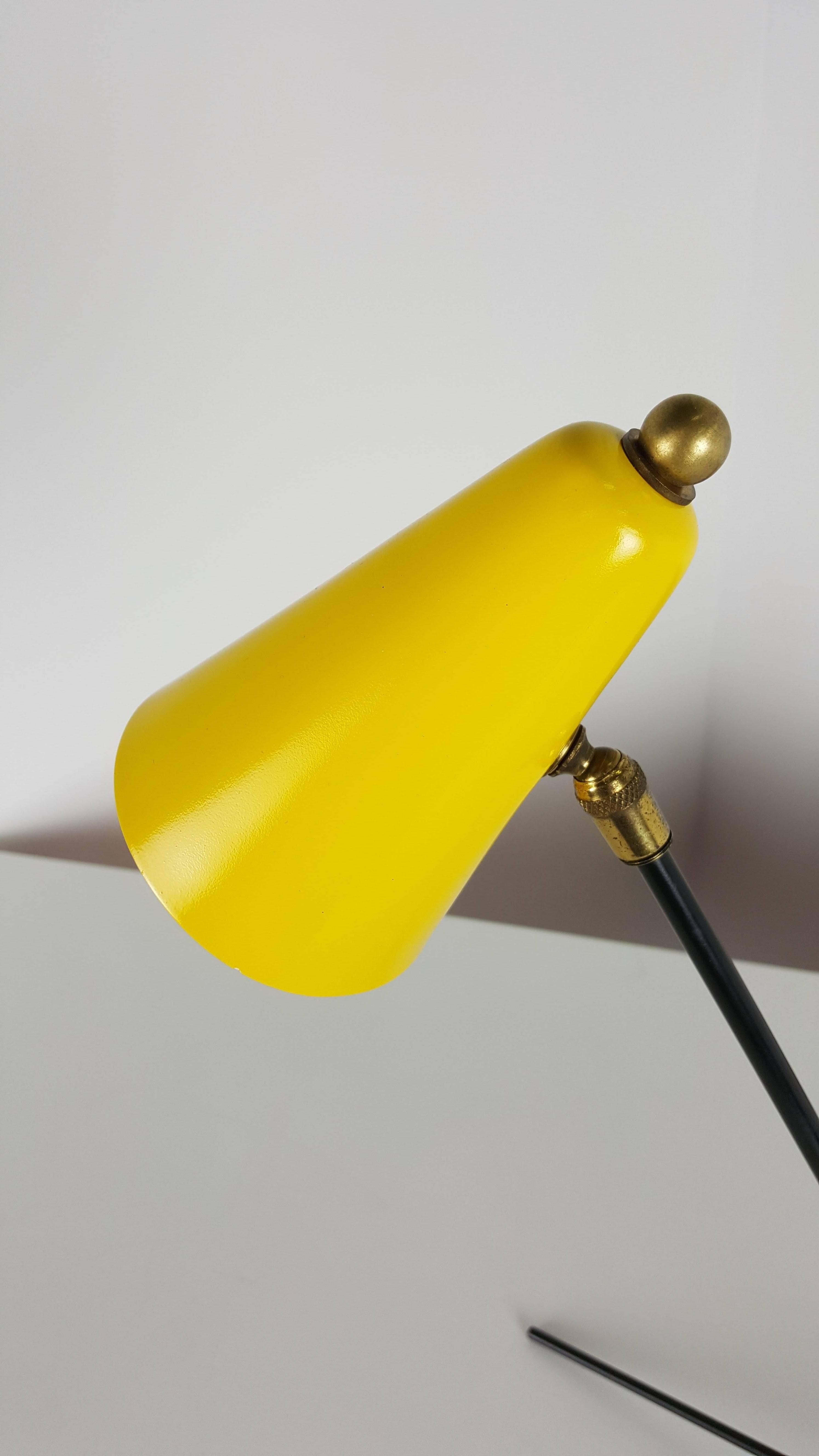 Mid-Century Modern Enameled Desk Lamp in the Style of Serge Mouille, 1950s