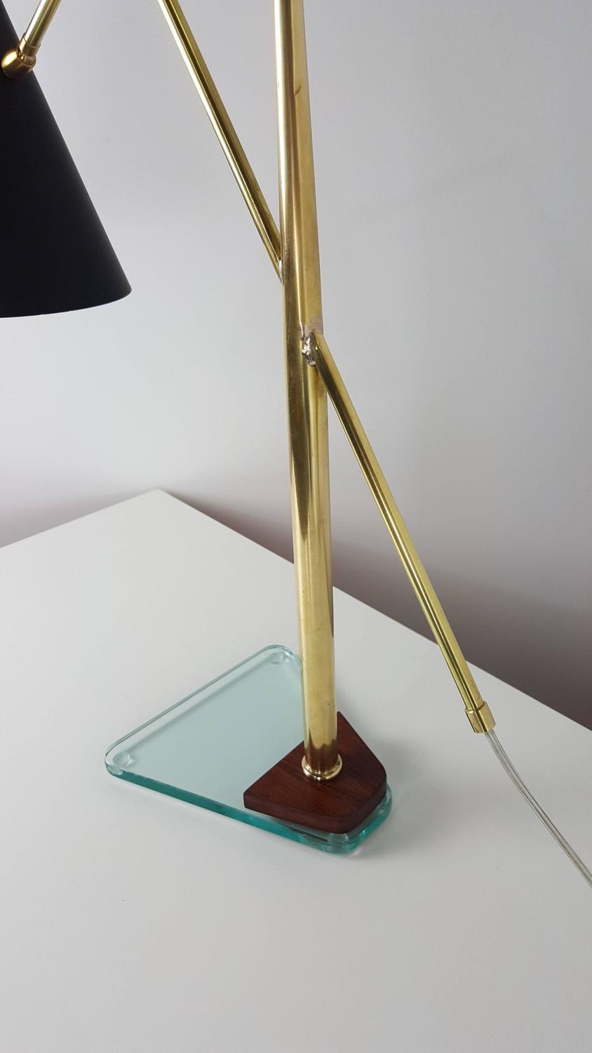 Architectural Italian Desk Lamp in the Style of Fontana Arte For Sale
