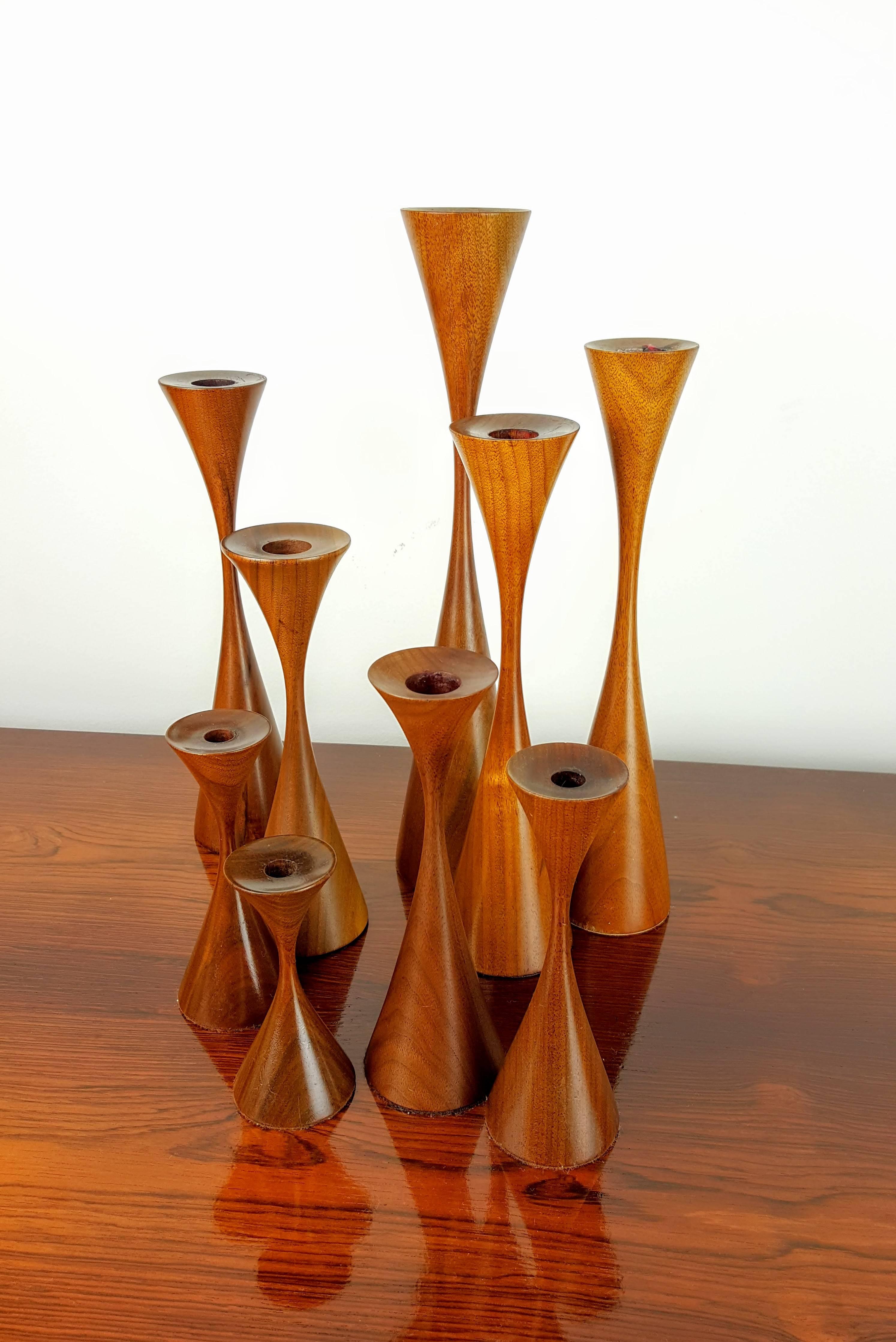 modern wood candlesticks