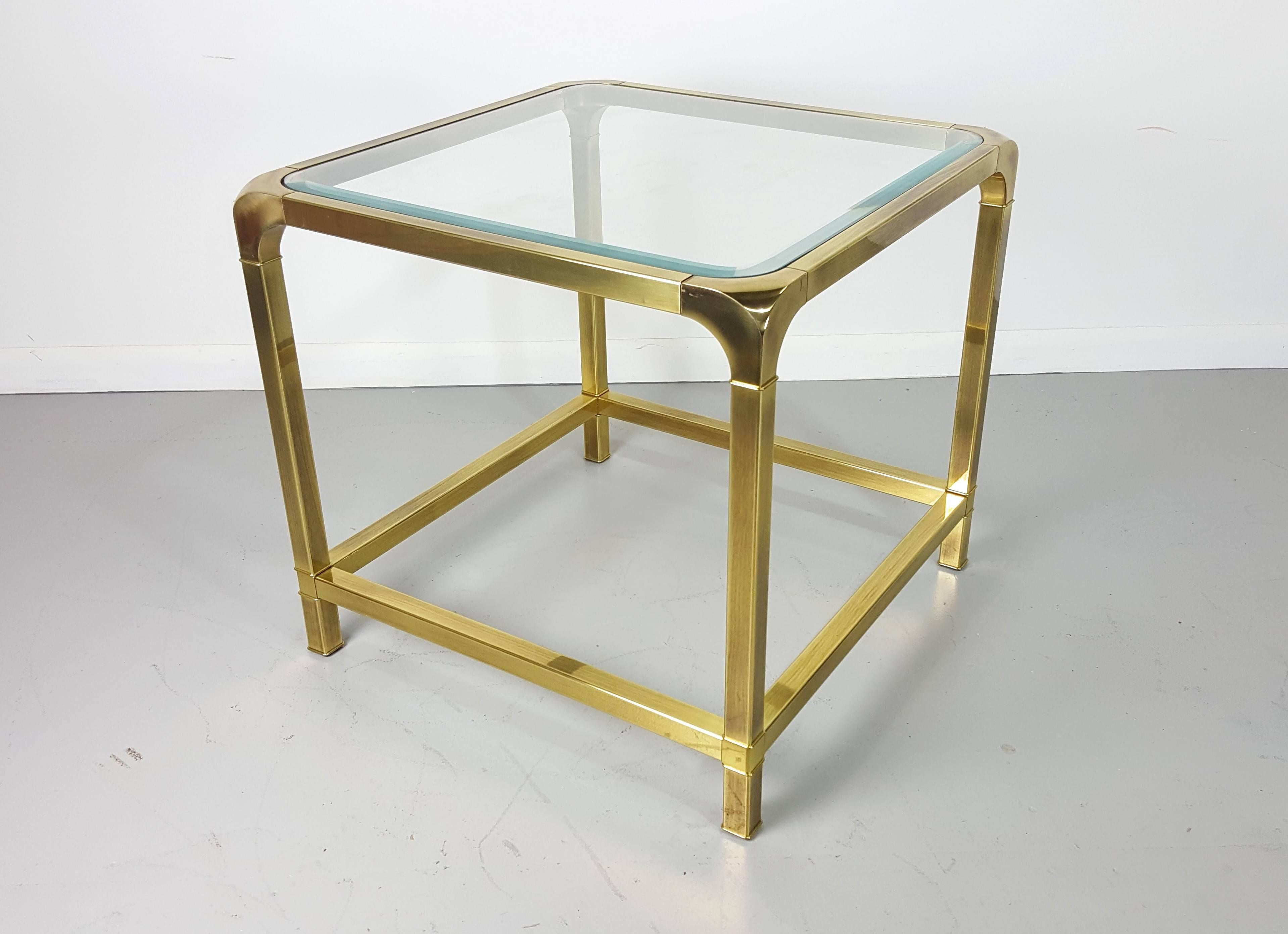 Pair of Large Patinated Brass End Tables by Mastercraft, 1970s In Excellent Condition In New York, NY