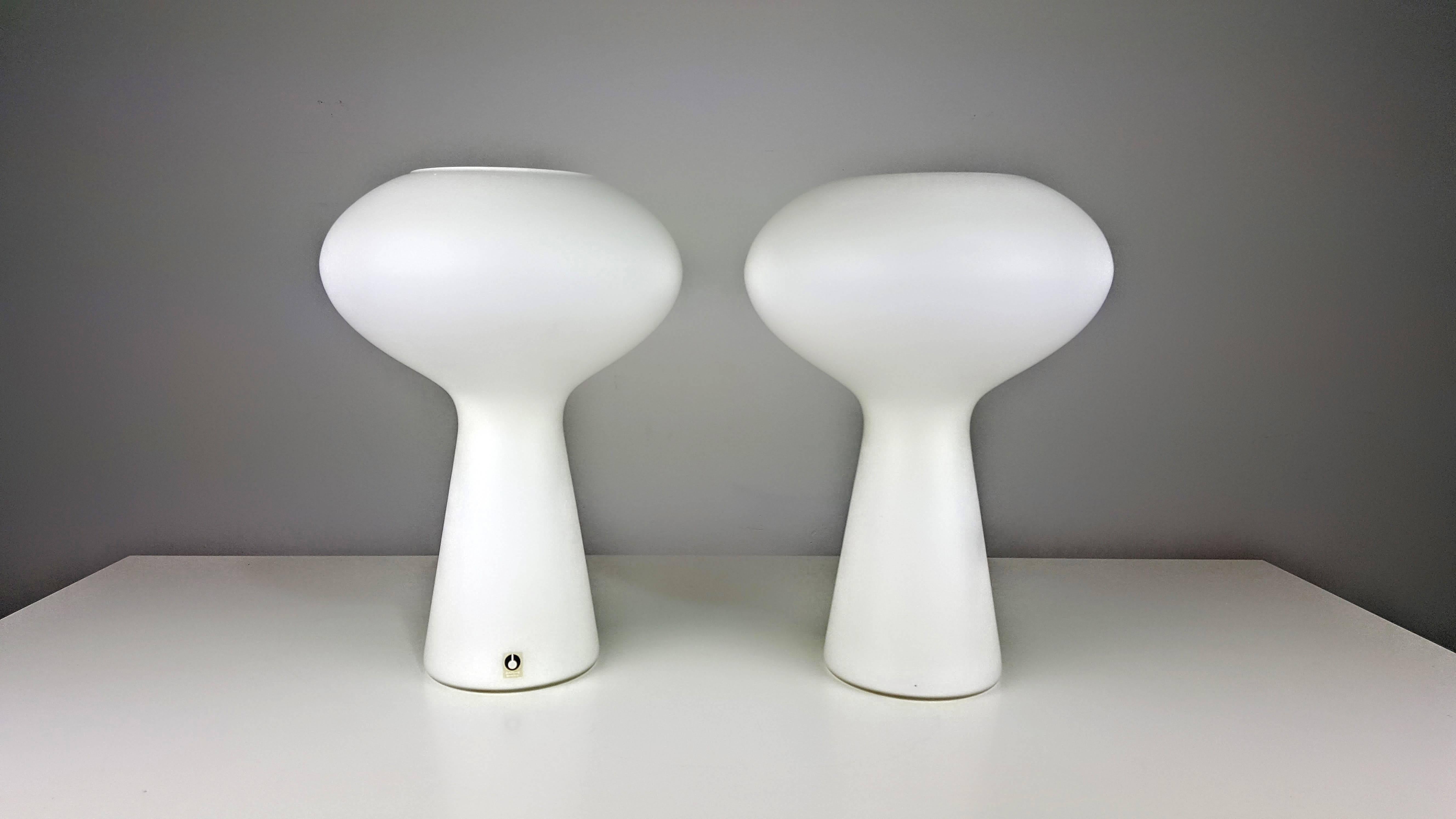 Pair of blown glass table lamps by Lisa Johansson-Pape, Sweden, 1960s.

See this item in our private NYC showroom! Refine Limited is located in the heart of Chelsea at the history Starrett-LeHigh Building, 601 West 26th Street, Suite M258. Please