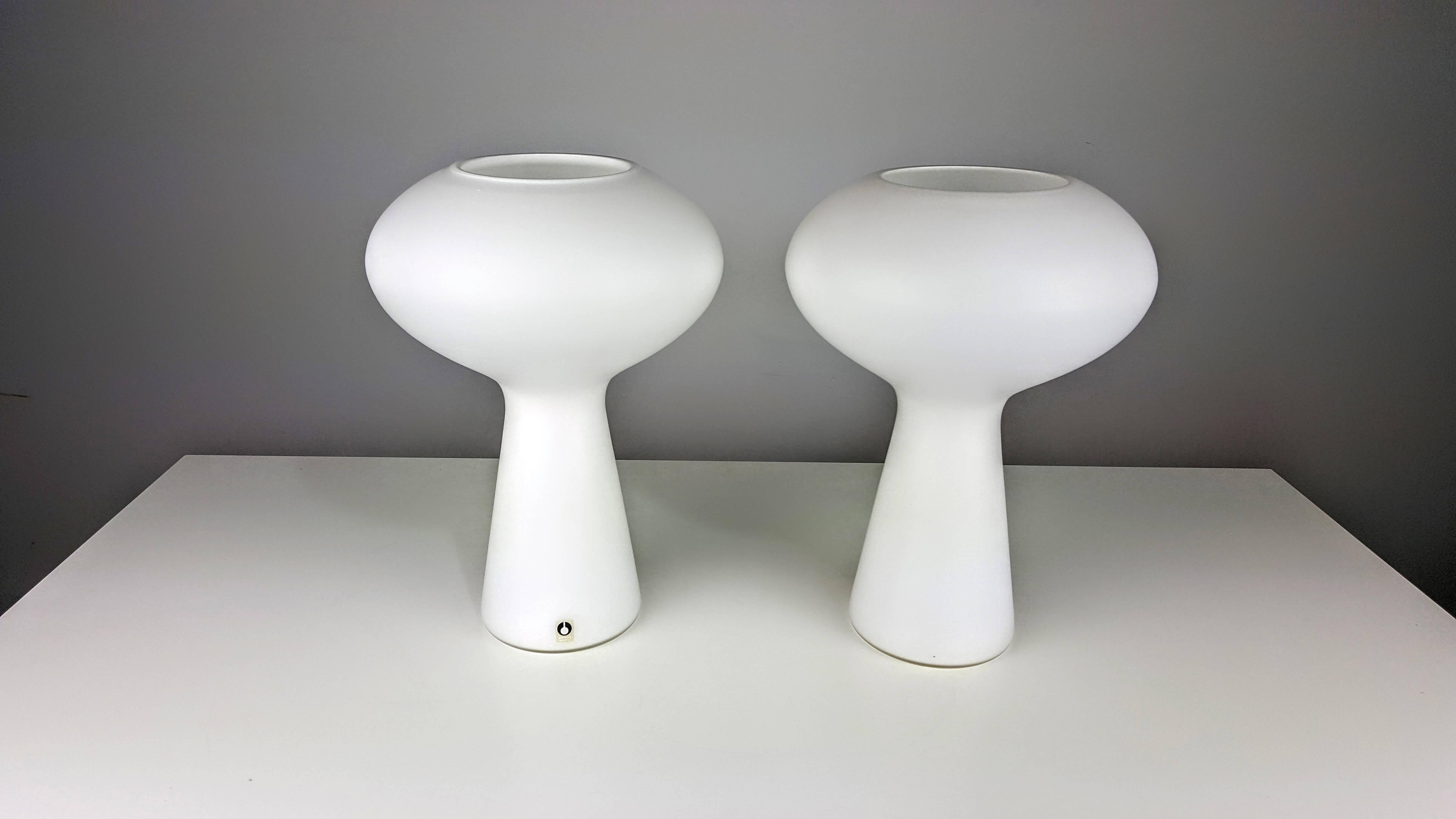Swedish Pair of Blown Glass Table Lamps by Lisa Johansson-Pape, Sweden, 1960s