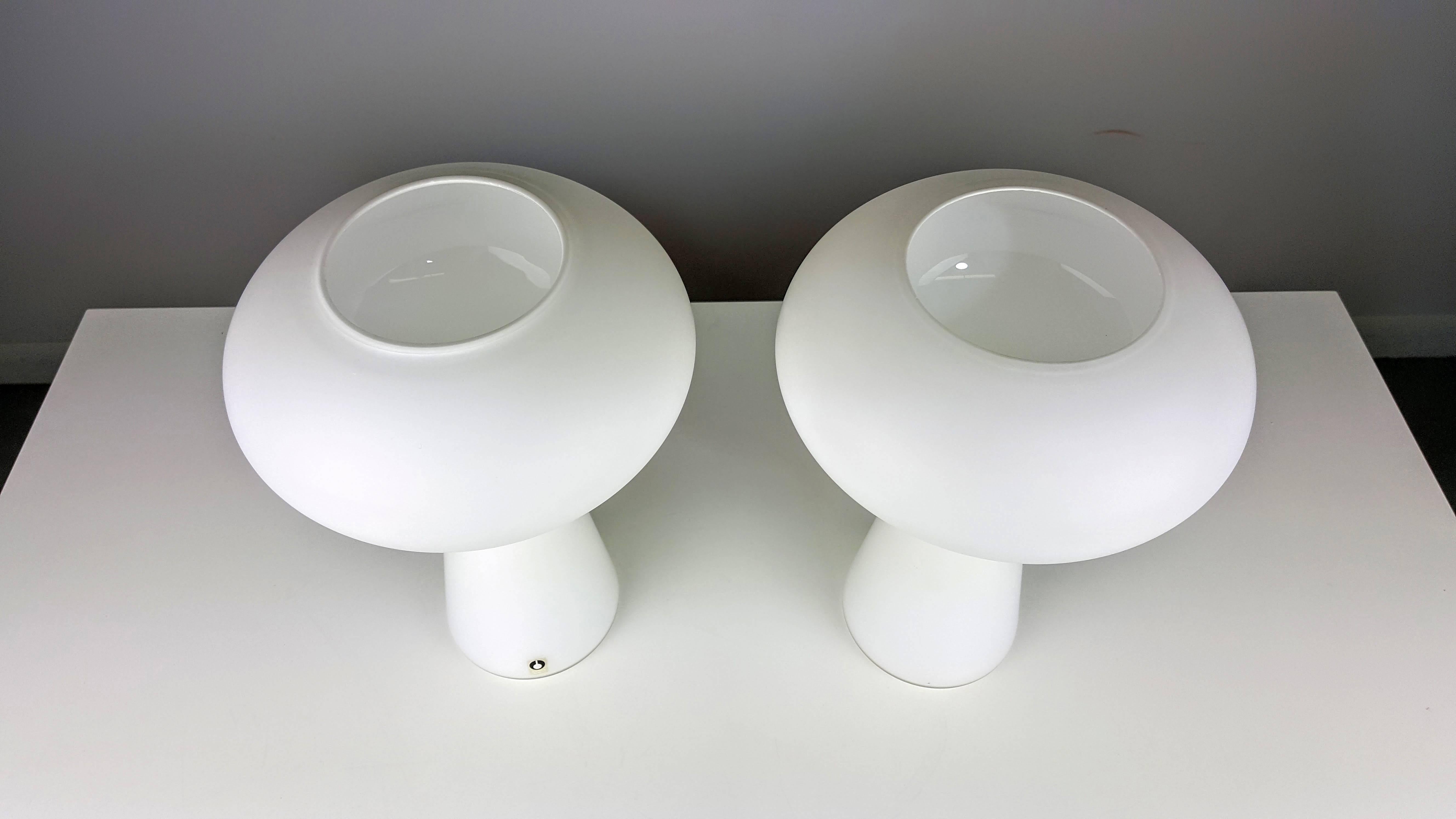 Pair of Blown Glass Table Lamps by Lisa Johansson-Pape, Sweden, 1960s In Excellent Condition In New York, NY
