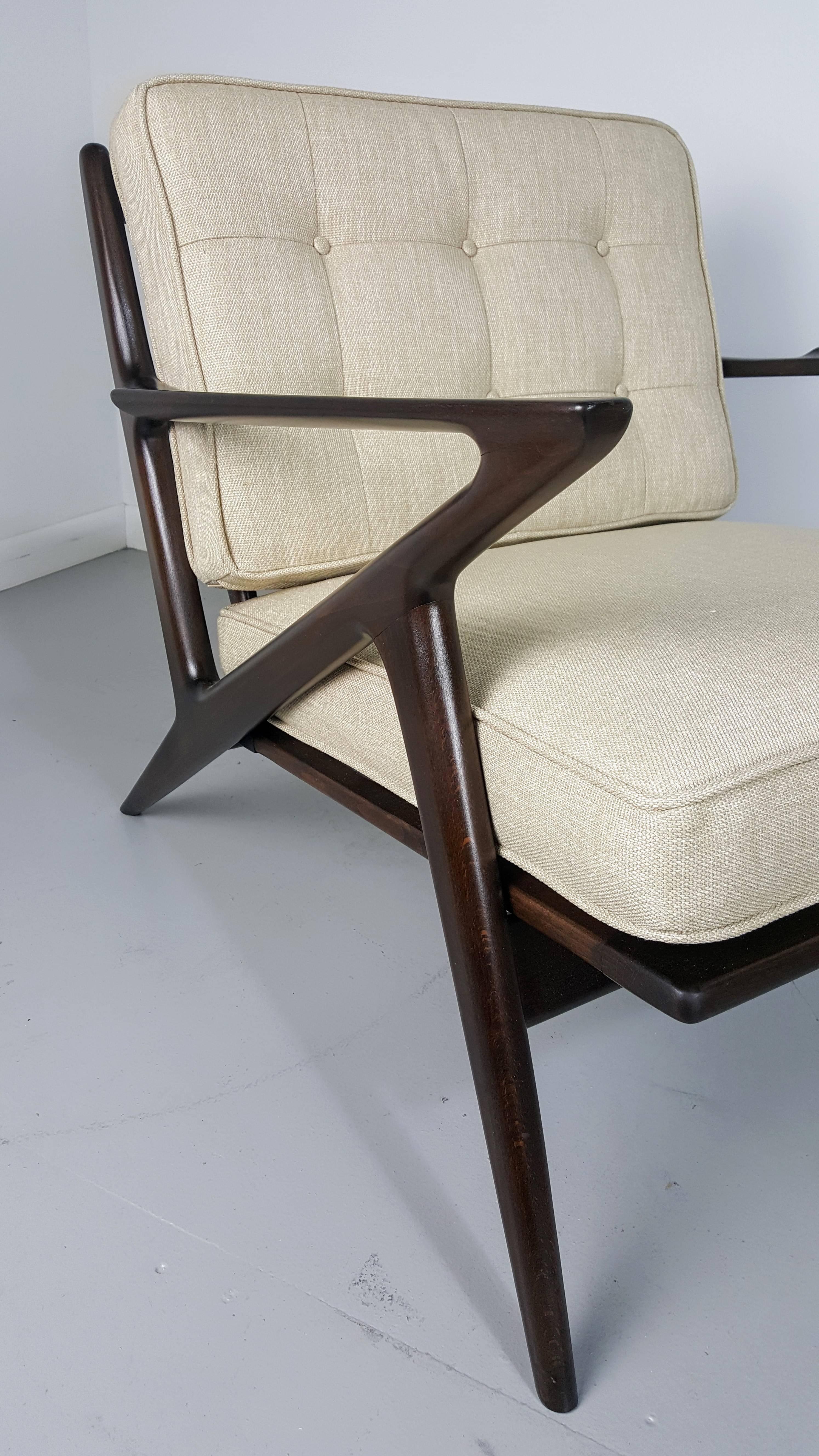 Pair of Sculptural Lounge Chairs by Poul Jensen for Selig, Denmark 1950s 2
