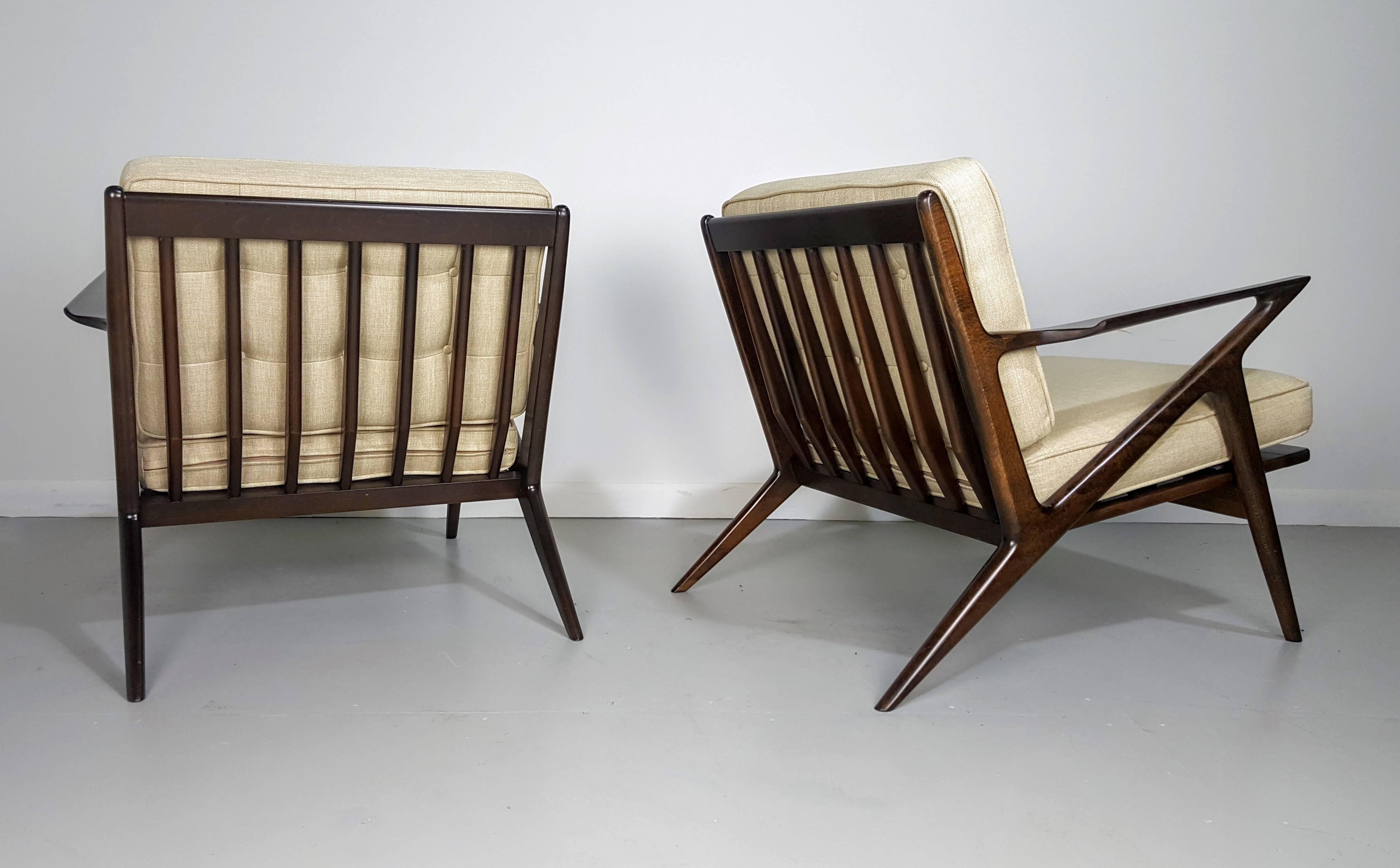 Mid-20th Century Pair of Sculptural Lounge Chairs by Poul Jensen for Selig, Denmark 1950s
