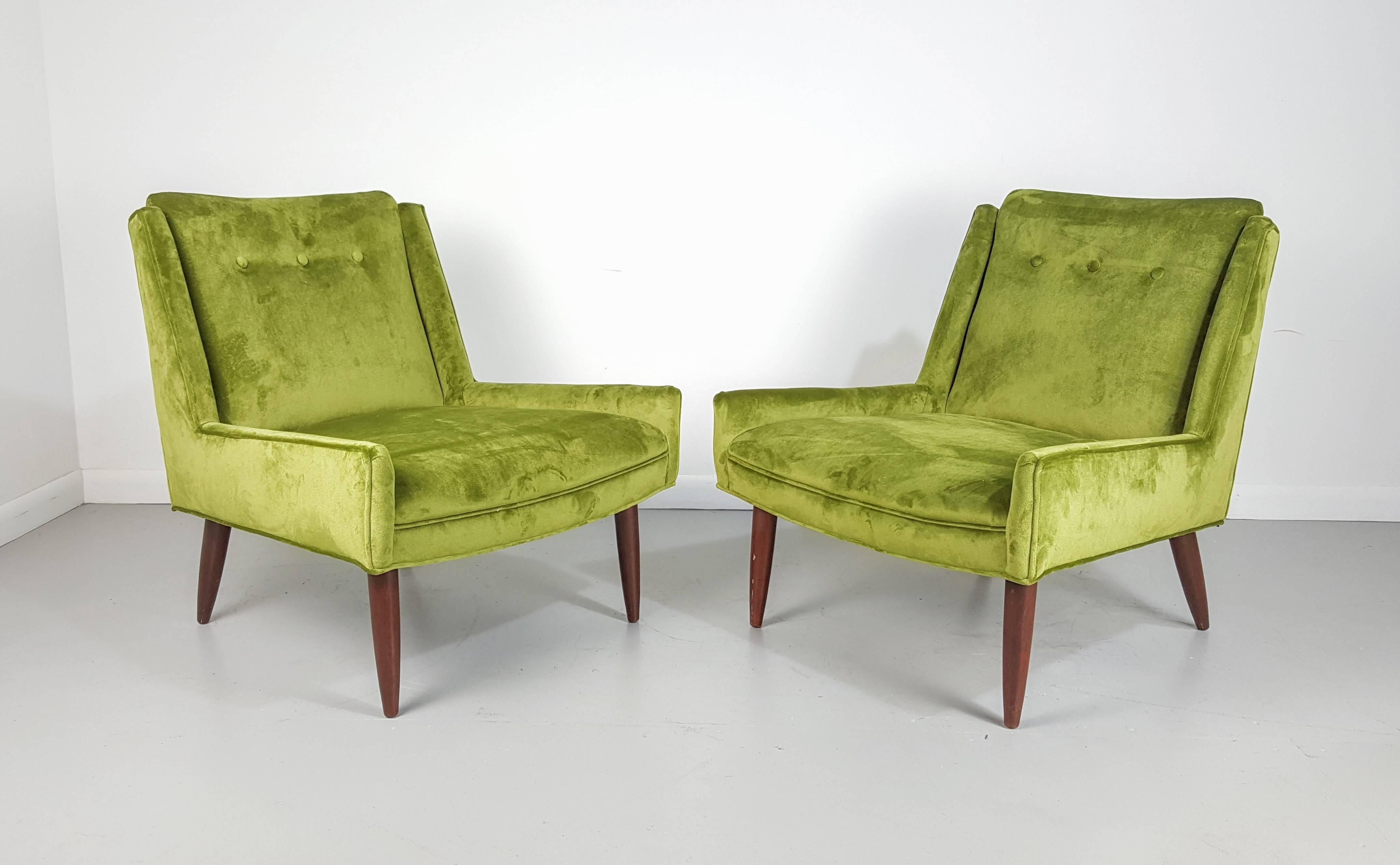 Handsome Slipper Chairs in the Manner of Harvey Probber, 1950s In Excellent Condition In New York, NY