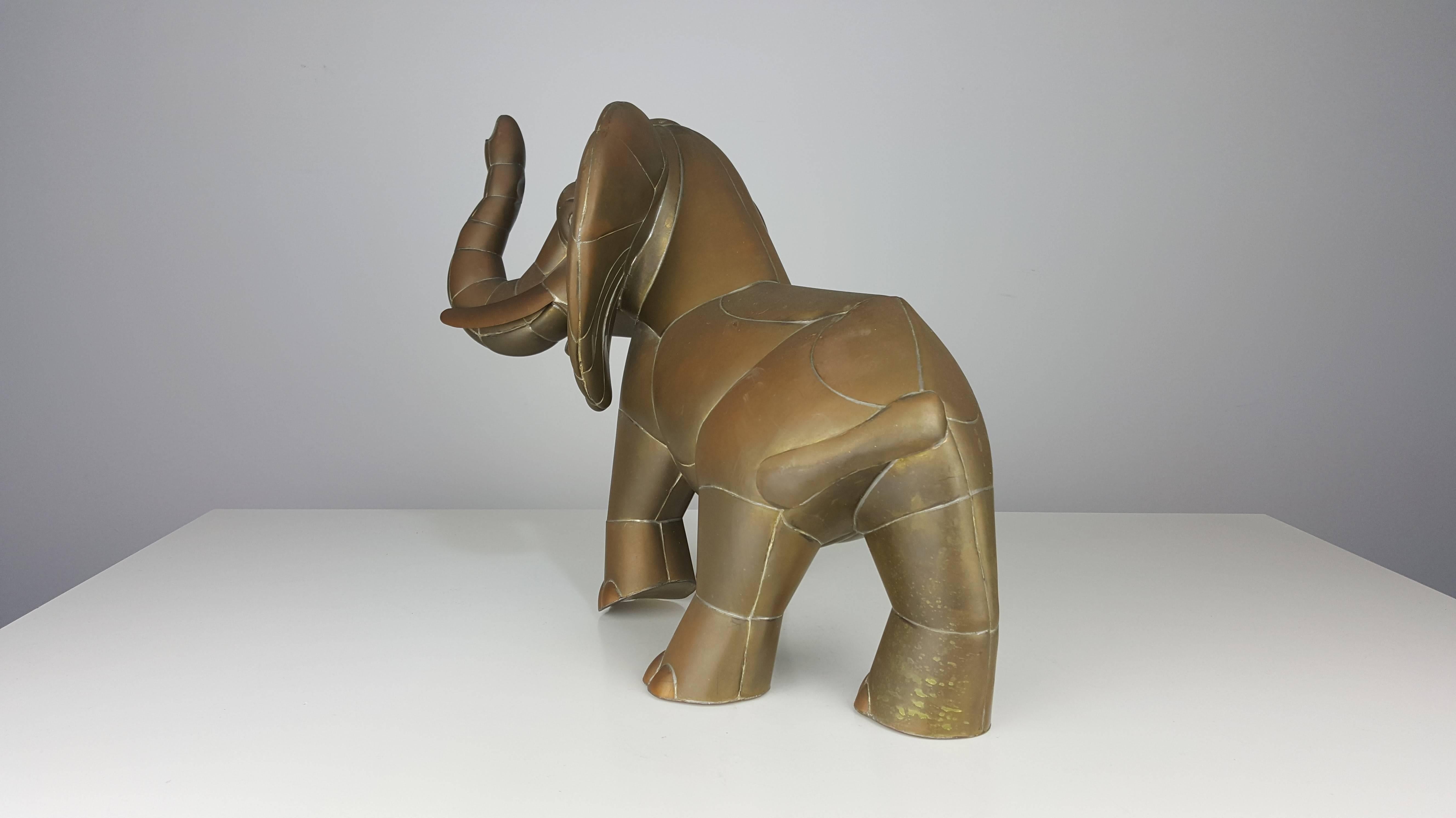 Fancy Brass and Copper Elephant Sculpture by Sergio Bustamante, Mexico 3