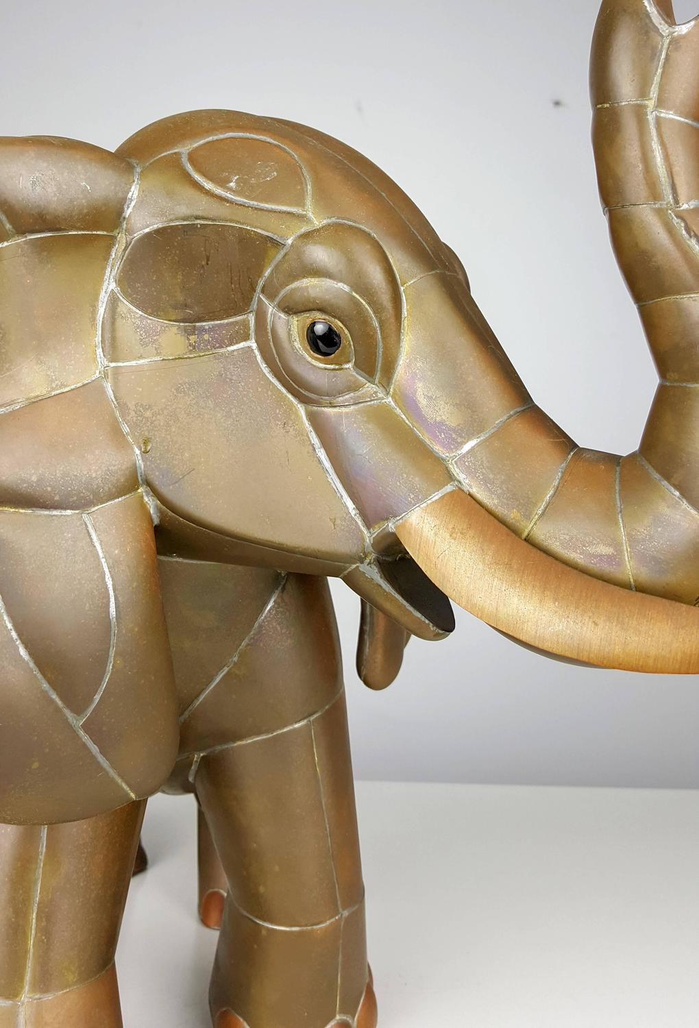 Fancy Brass and Copper Elephant Sculpture by Sergio Bustamante, Mexico