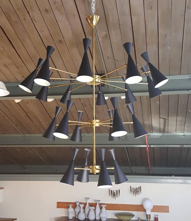 Massive 3Tier 'Monolith' Enamel and Brass Chandelier by Studio Machina