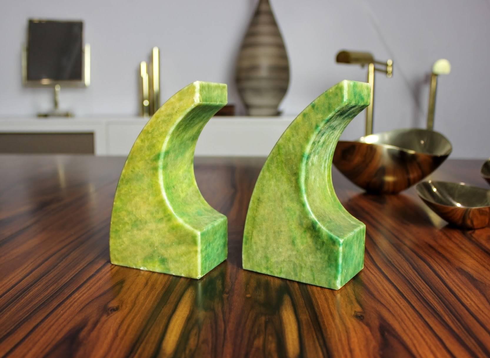 Chartreuse Marble Bookends, Italy, 1950s 1
