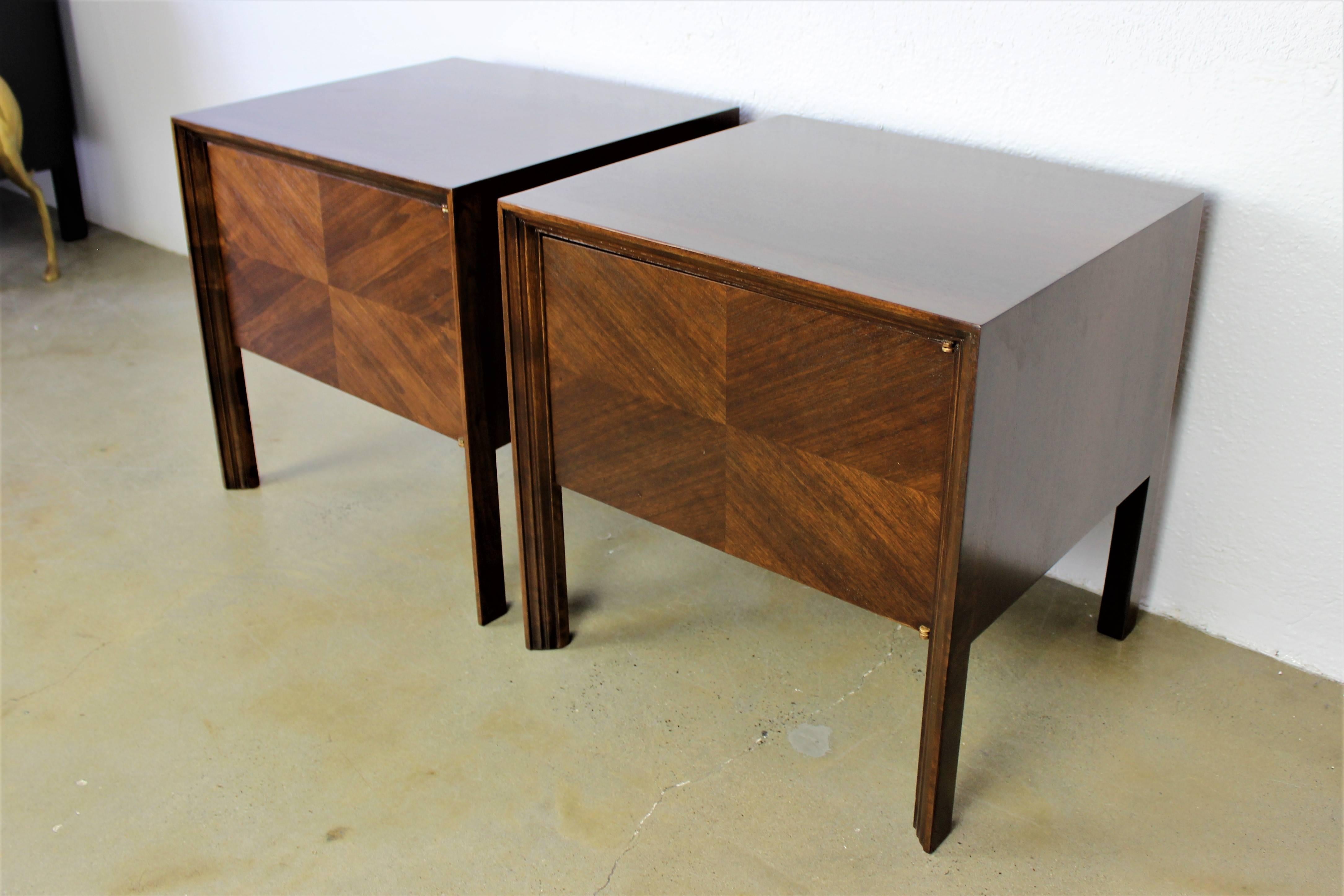 Mahogany Nightstands by Edmond J. Spence, Sweden, 1950s In Good Condition In New York, NY