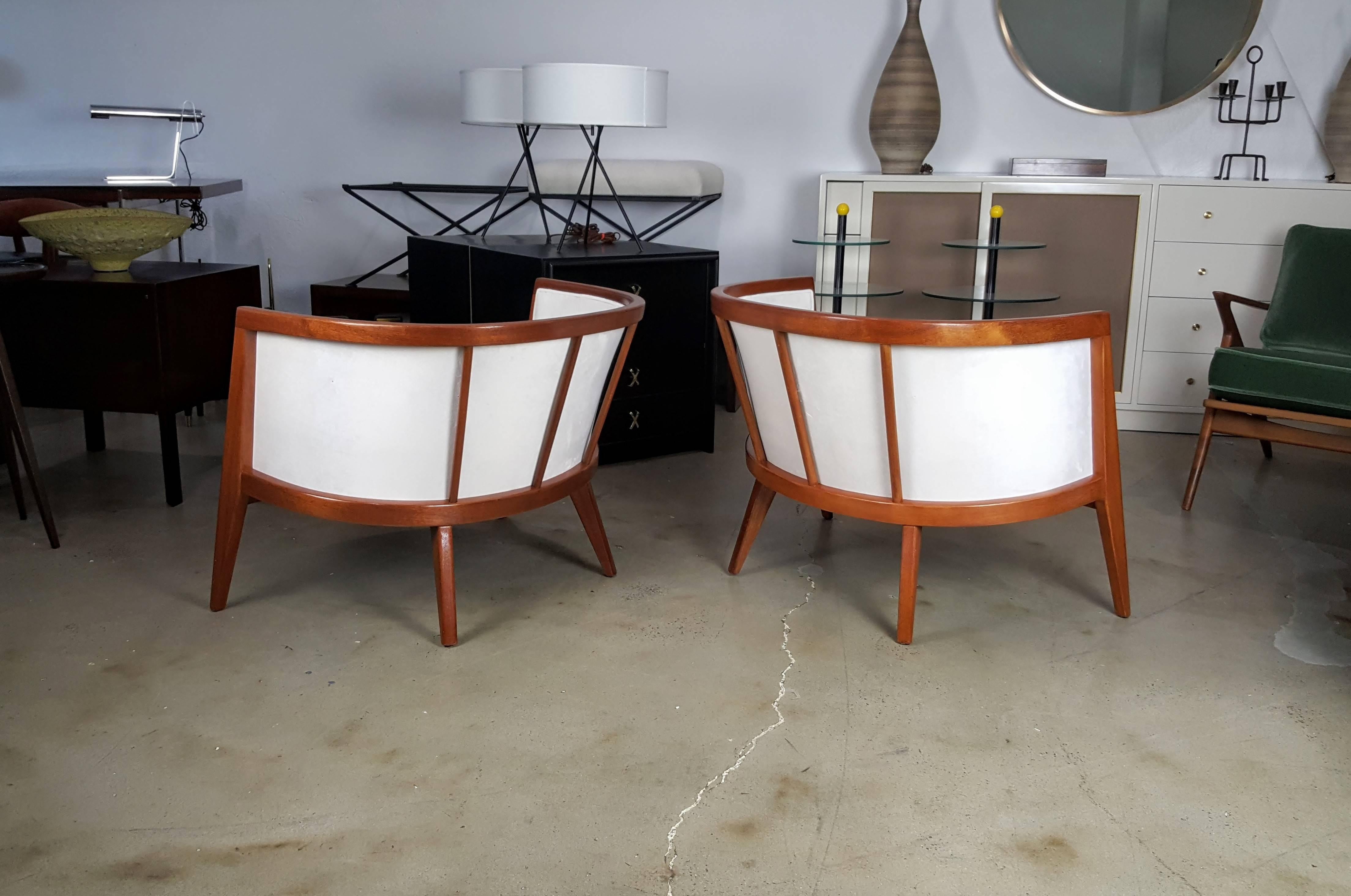 Mid-Century Modern Sculptural Mahogany Lounge Chairs by Harvey Probber, 1960s