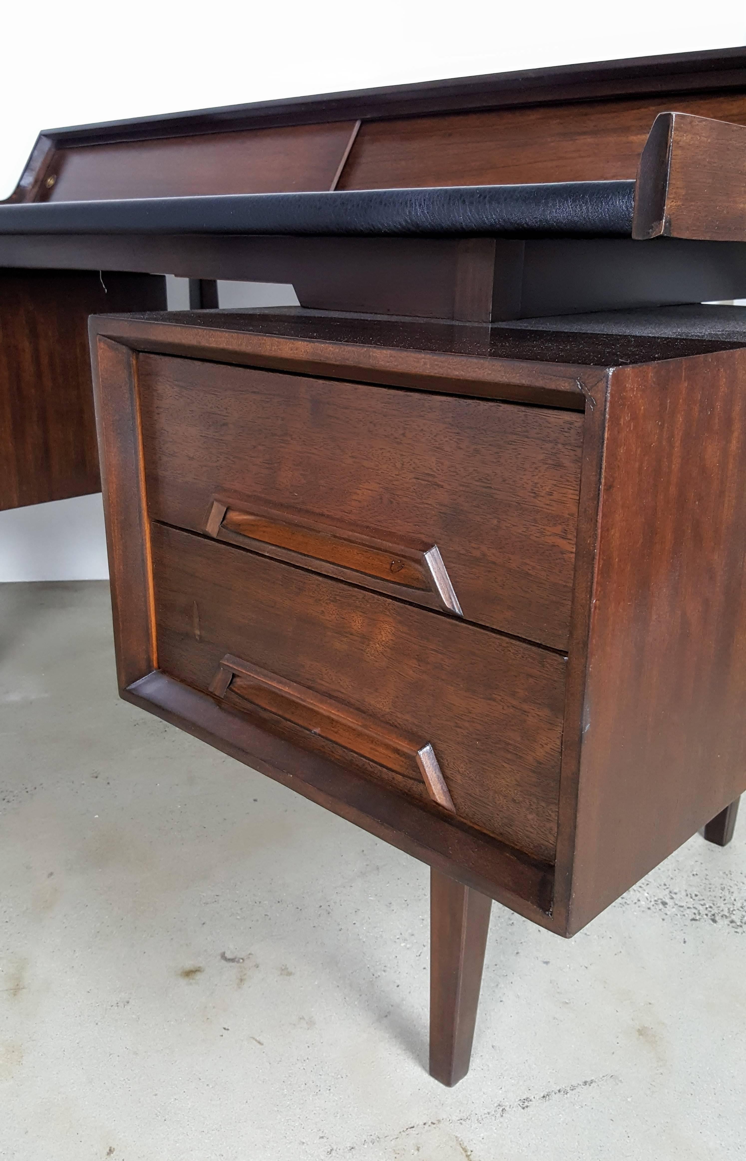 American Architectural Mahogany Writing Desk by Milo Baughman, 1960s