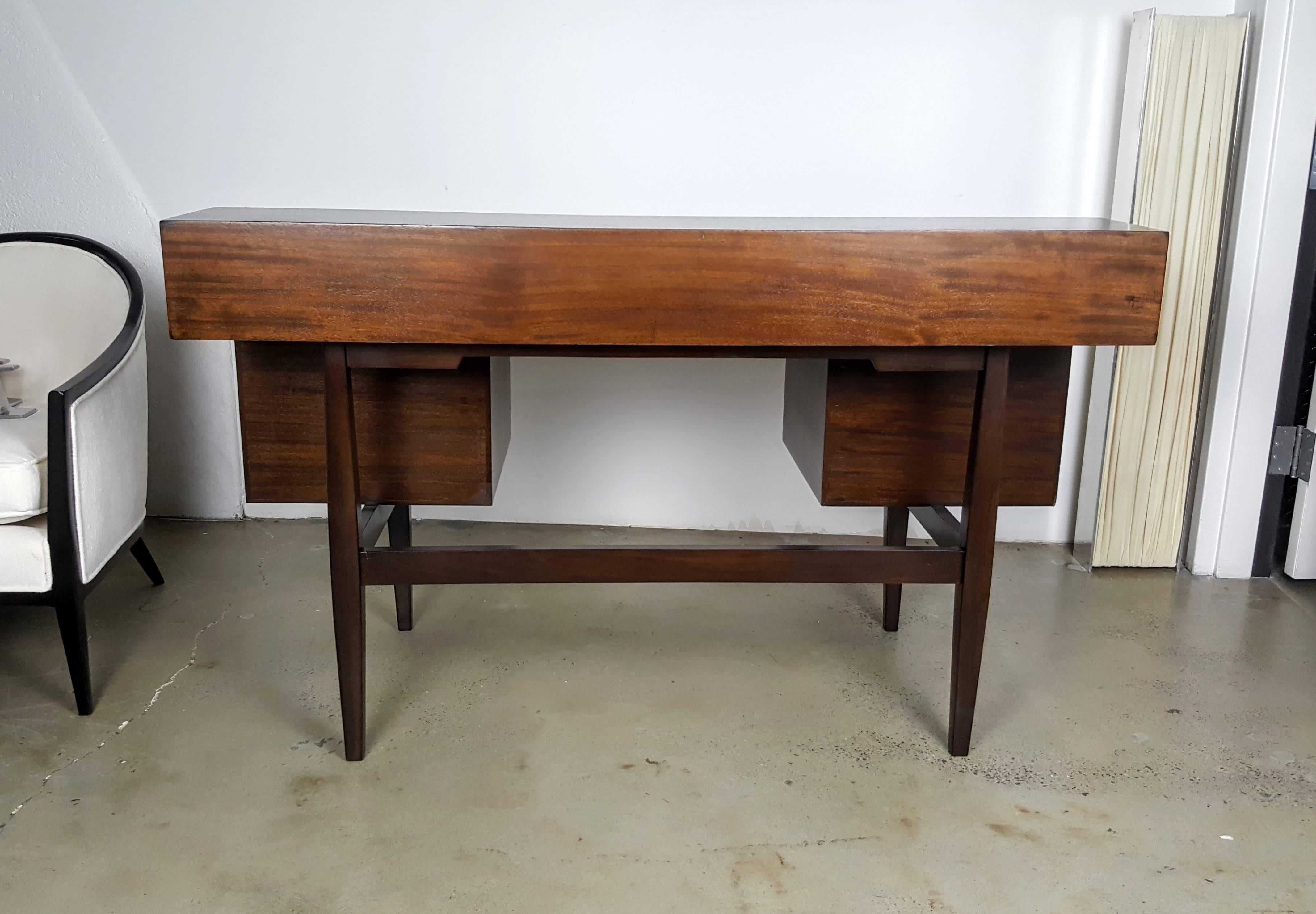 Architectural Mahogany Writing Desk by Milo Baughman, 1960s 1